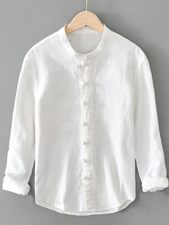 Men's Plus Size Button Up Long Sleeve Shirt - cas7m