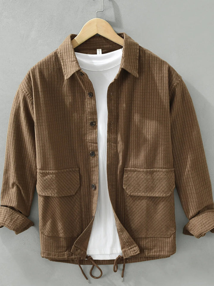 Men's Plus Size Button Up Long Sleeve Shirt - cas7m