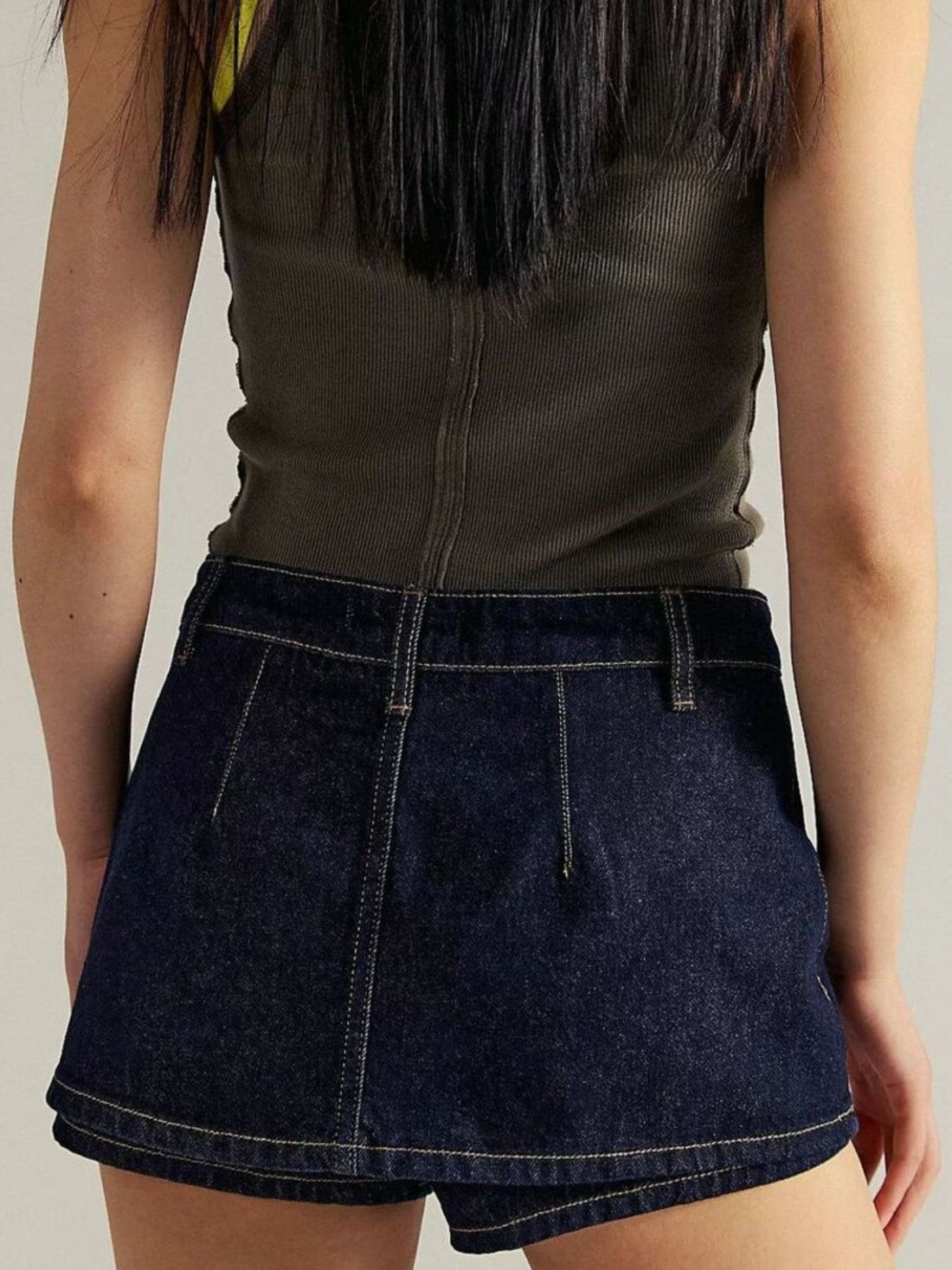 Classic Wash Denim Mini Skort - cas7m