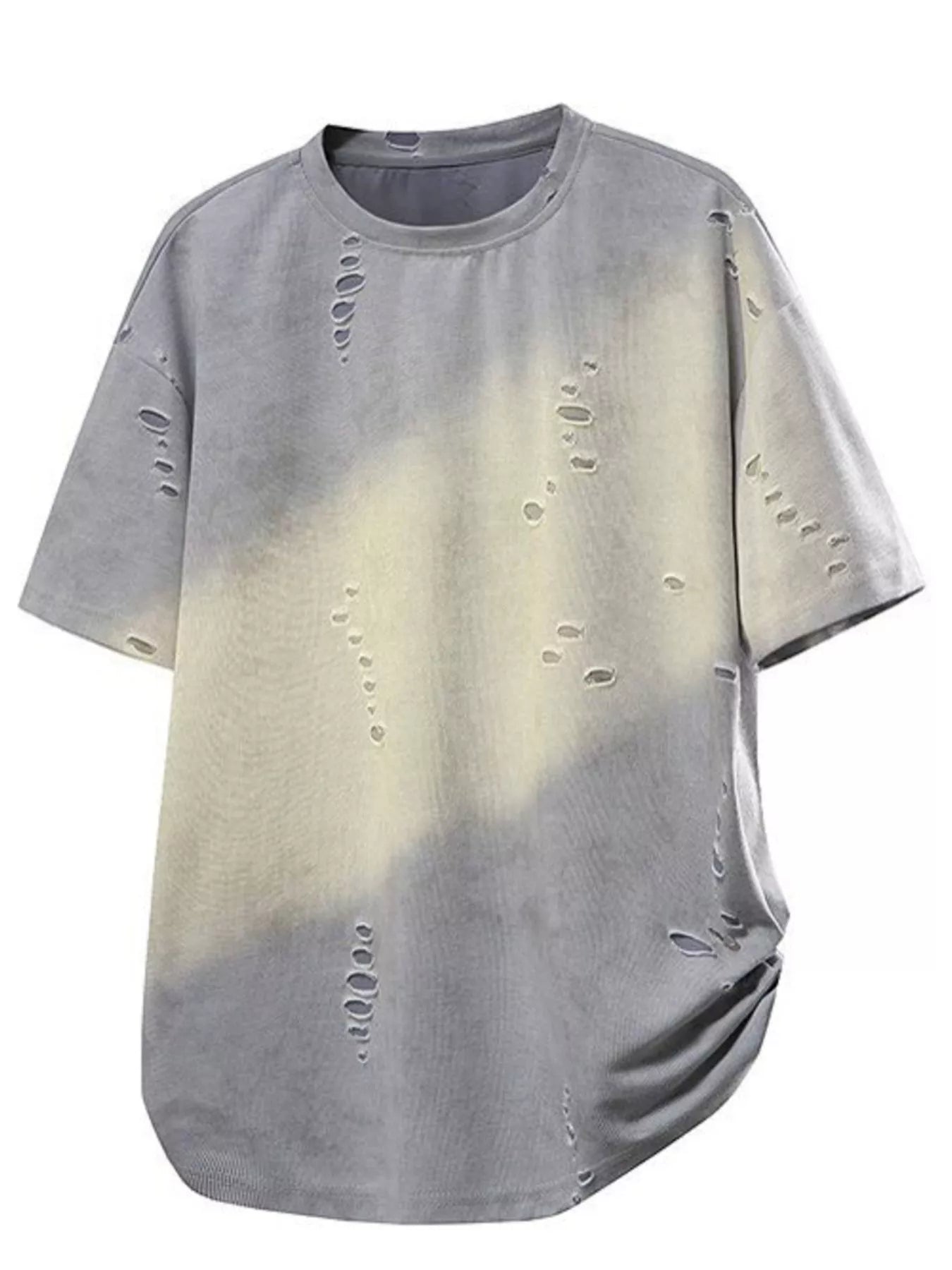 Men's Plus Size Gradient Round Neck T-Shirt - cas7m