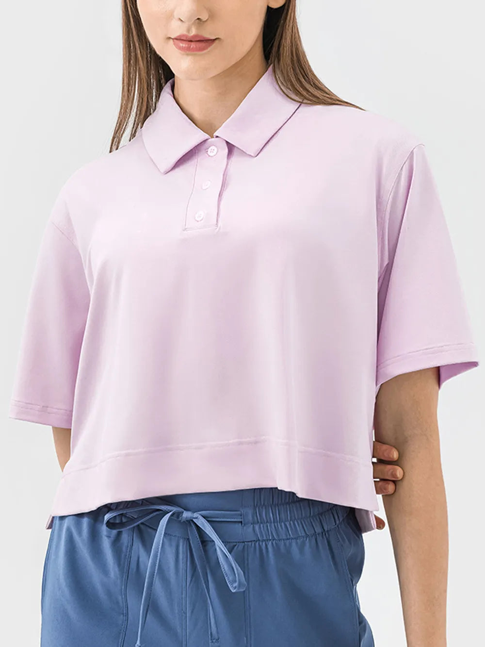 Millennia Half Button Short Sleeve Active T-Shirt - cas7m