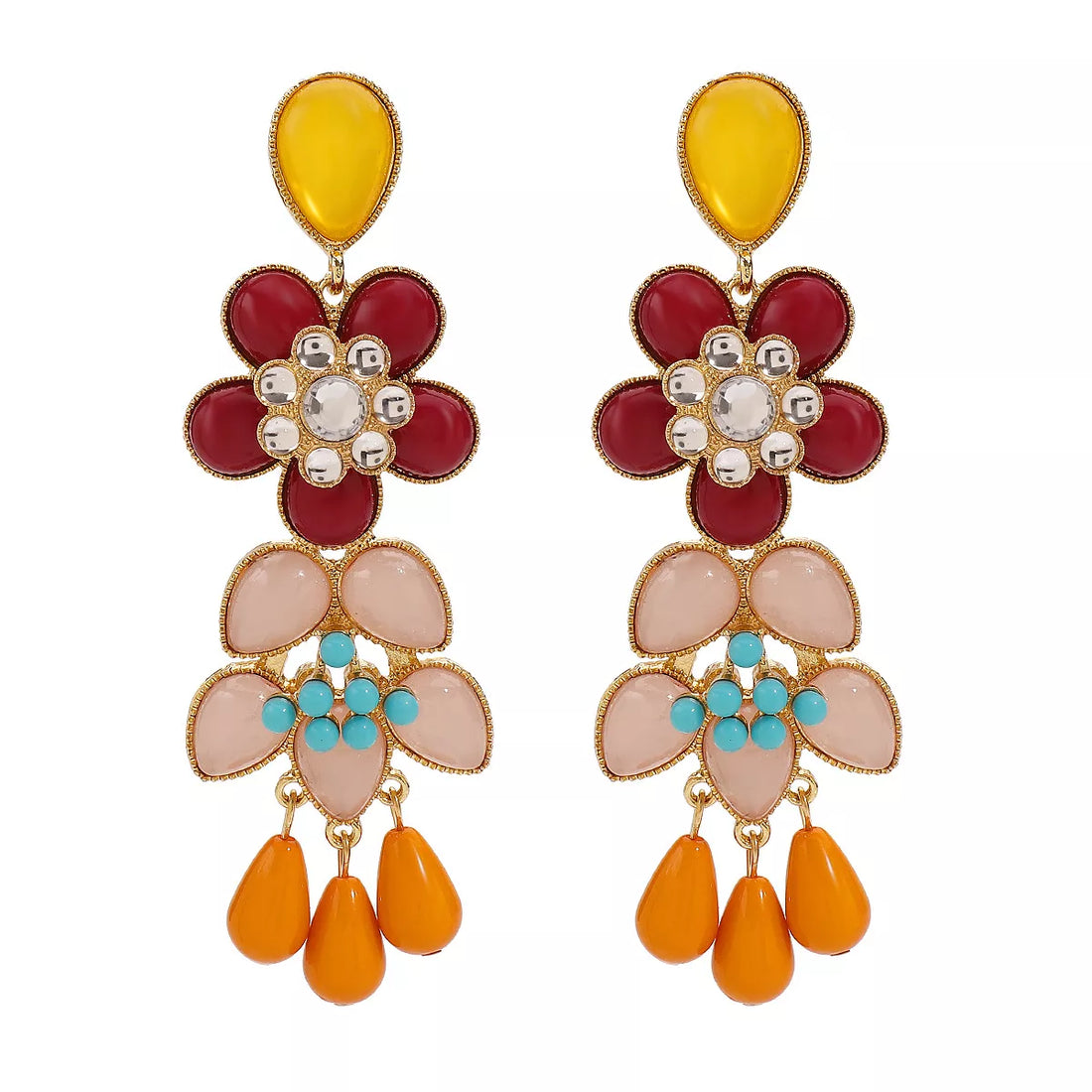 Flower Dangle Earrings - cas7m