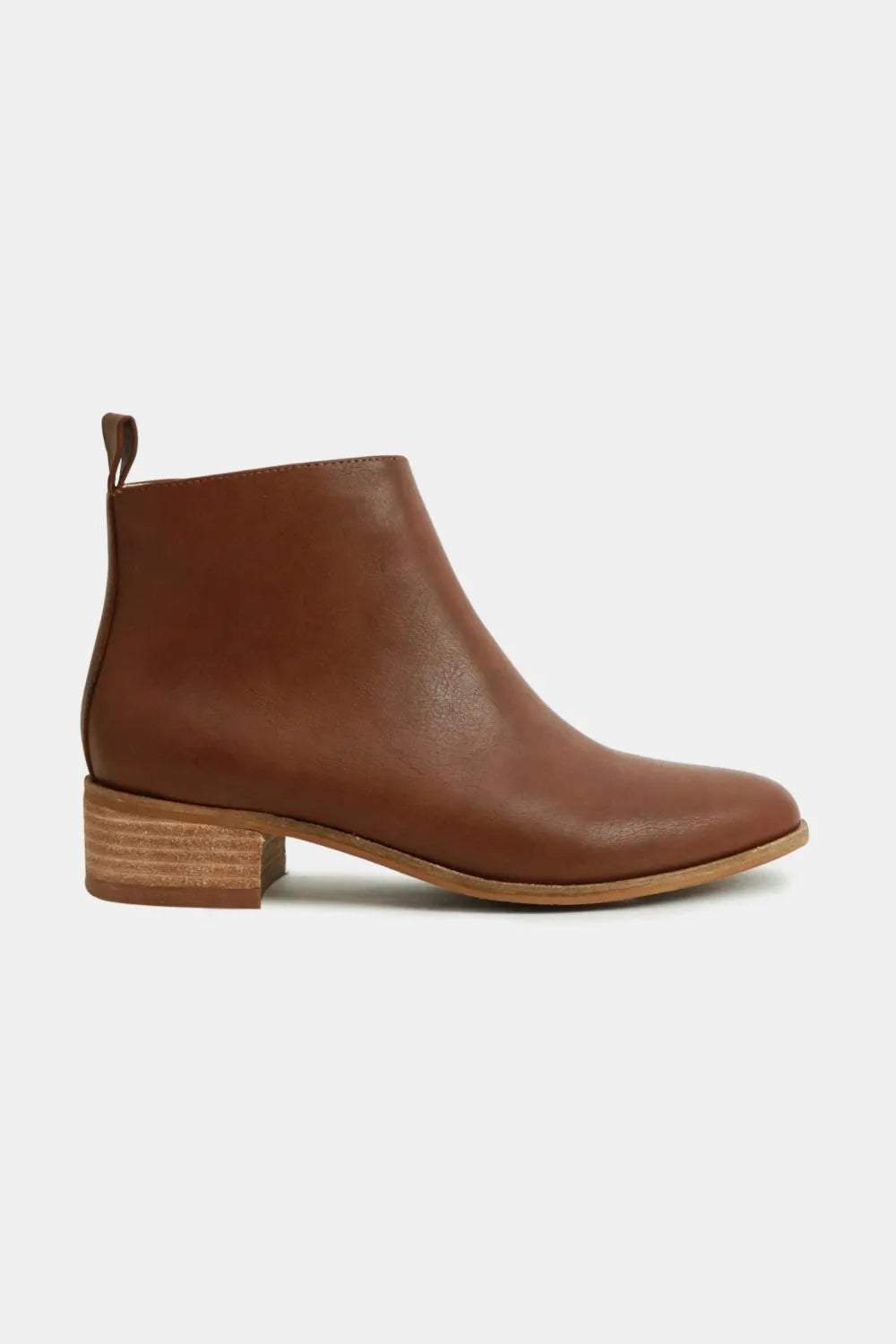 Beast Fashion PU Leather Block Heel Boots - cas7m