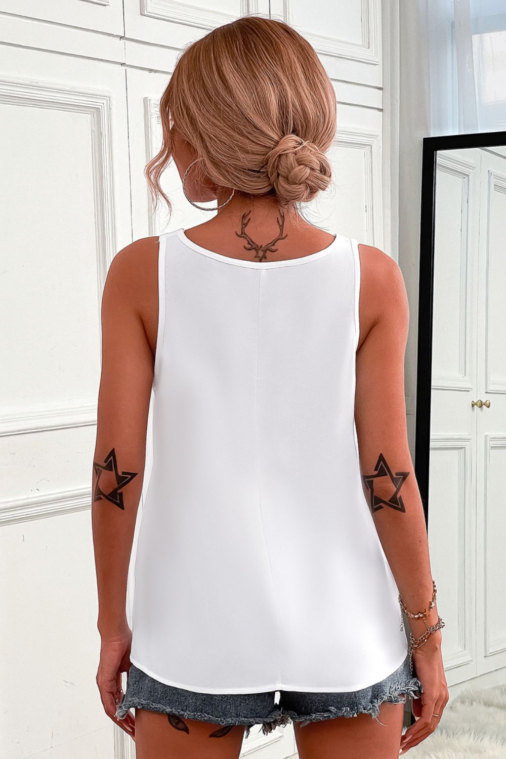 Half-Zip Scoop Neck Tank - cas7m