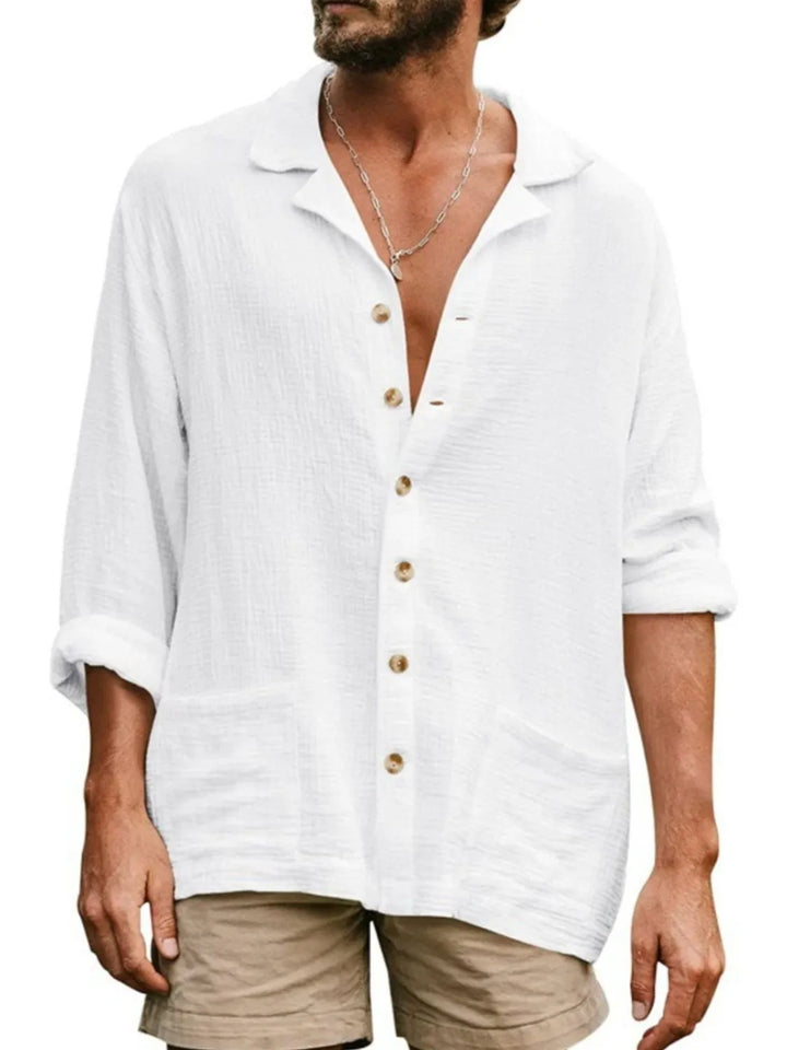 Men's Button Up Long Sleeve Shirt - cas7m