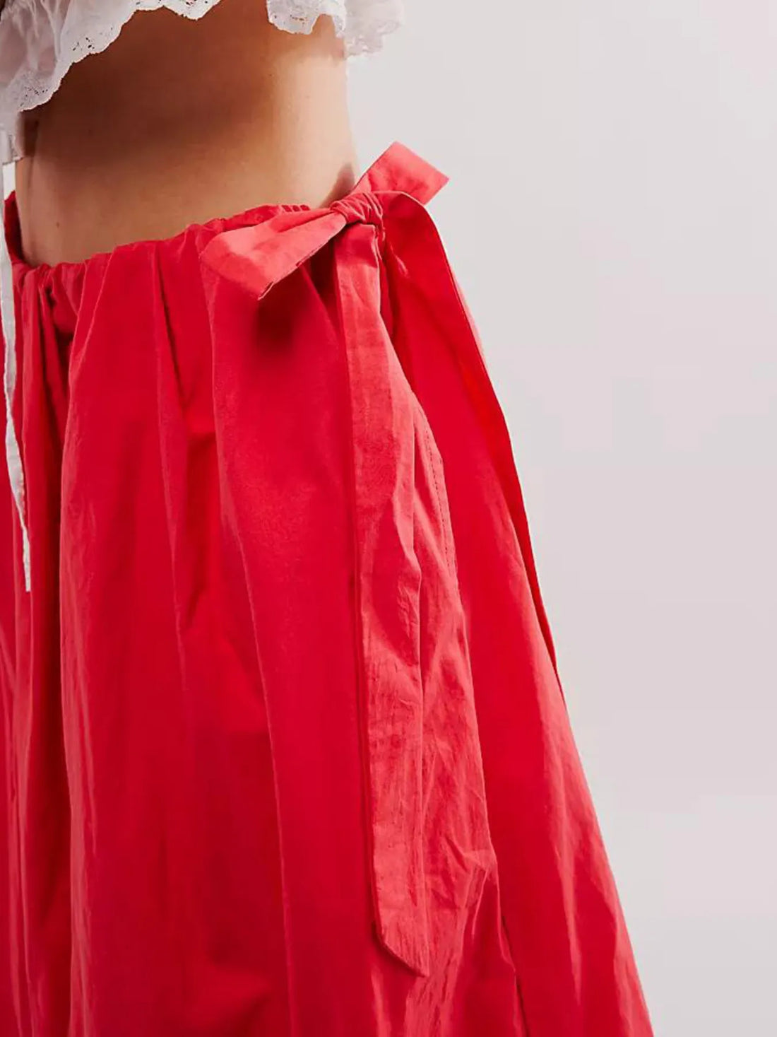 Side Bow Maxi Skirt with Pockets - cas7m