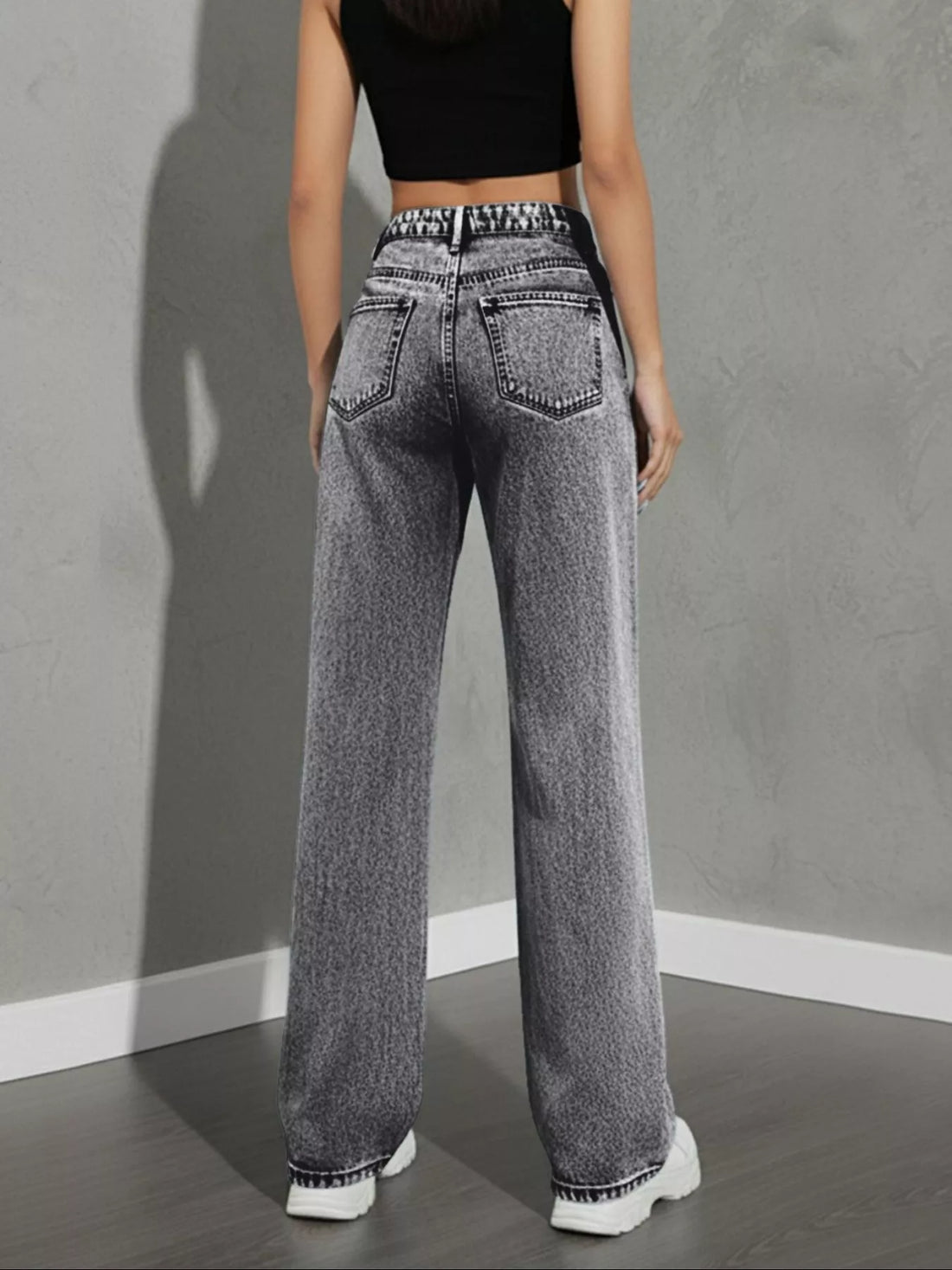 High Waist Wide Leg Jeans - cas7m
