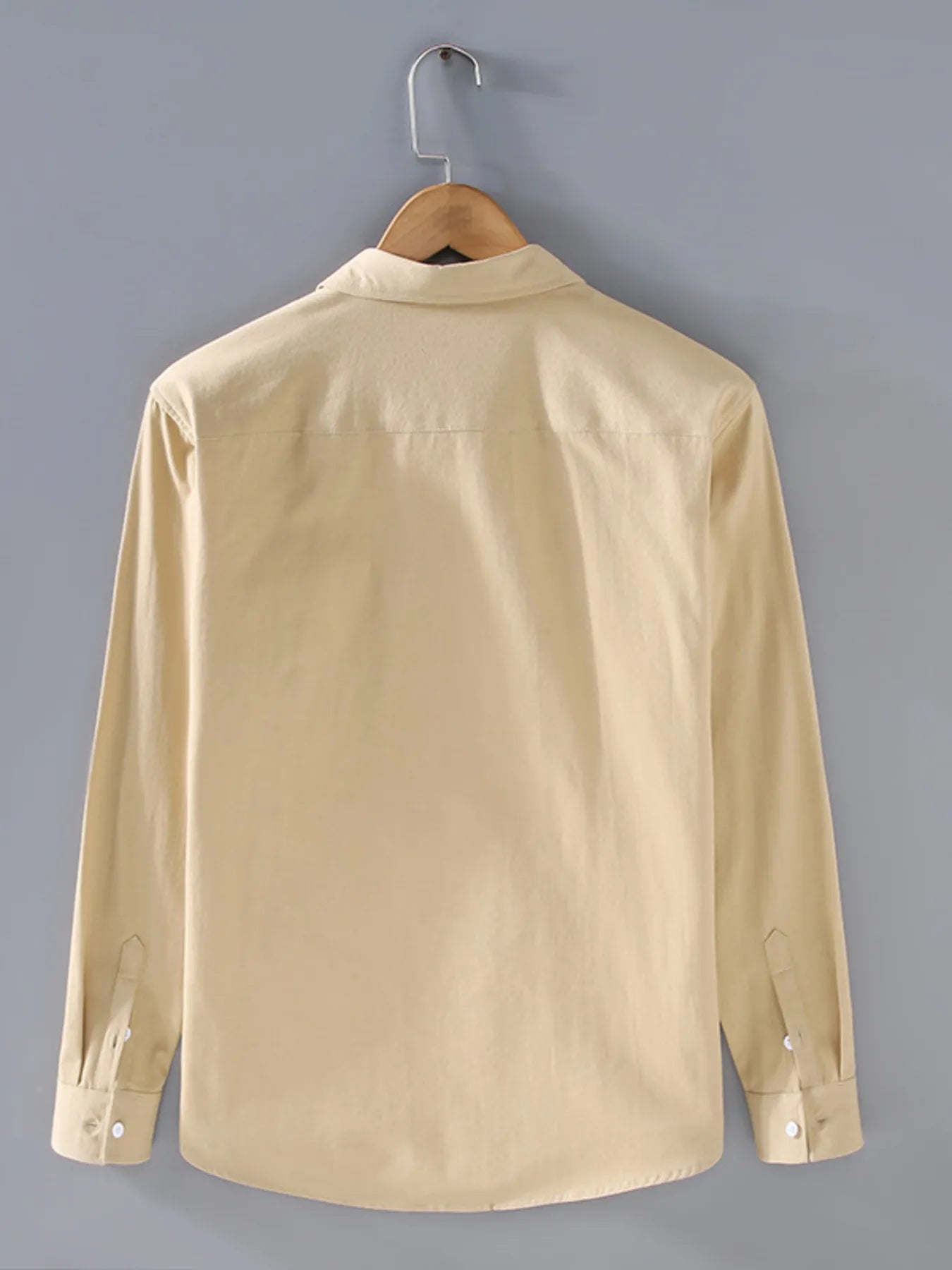 Men's Plus Size Button Up Long Sleeve Shirt - cas7m
