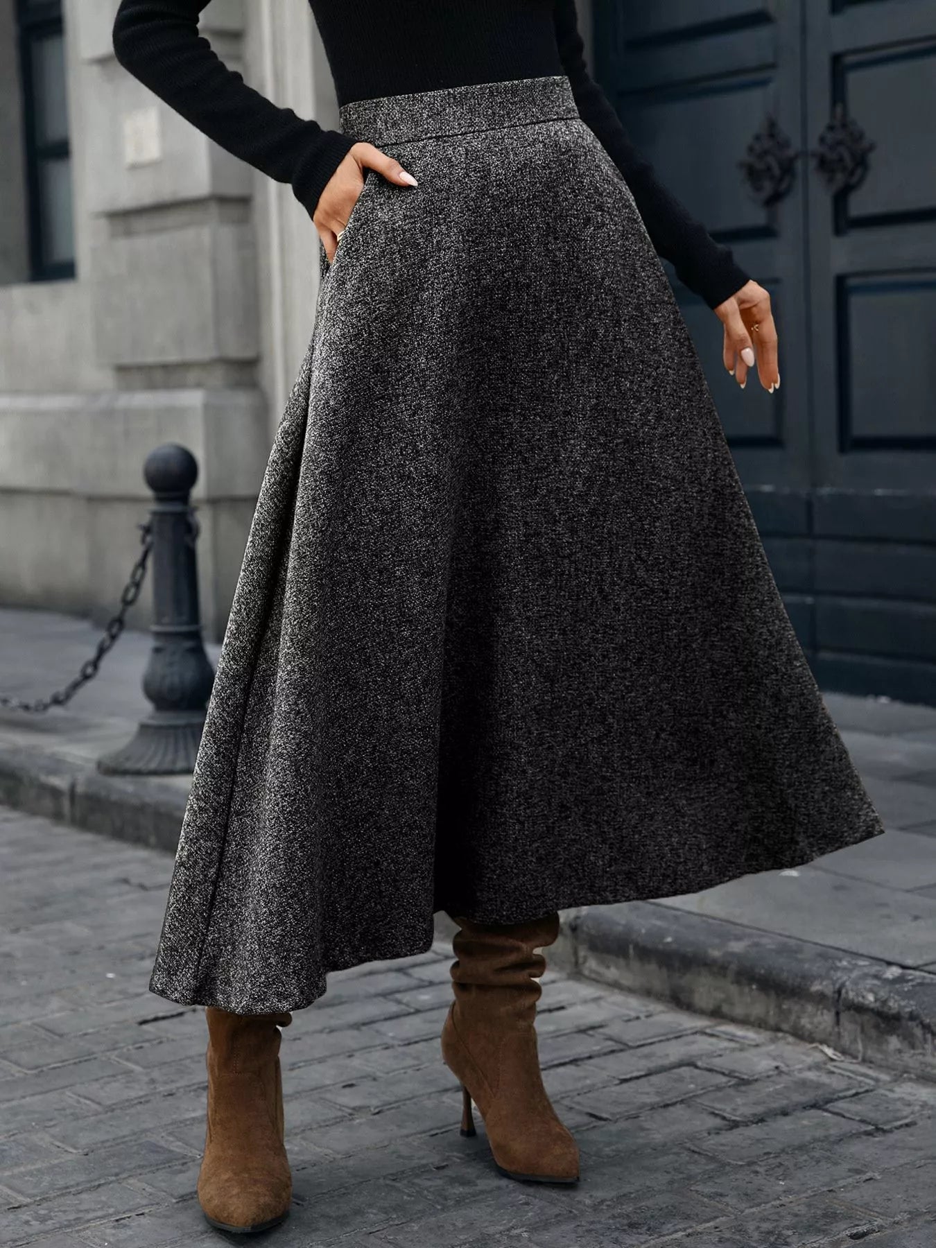 A-Line Midi Skirt - cas7m