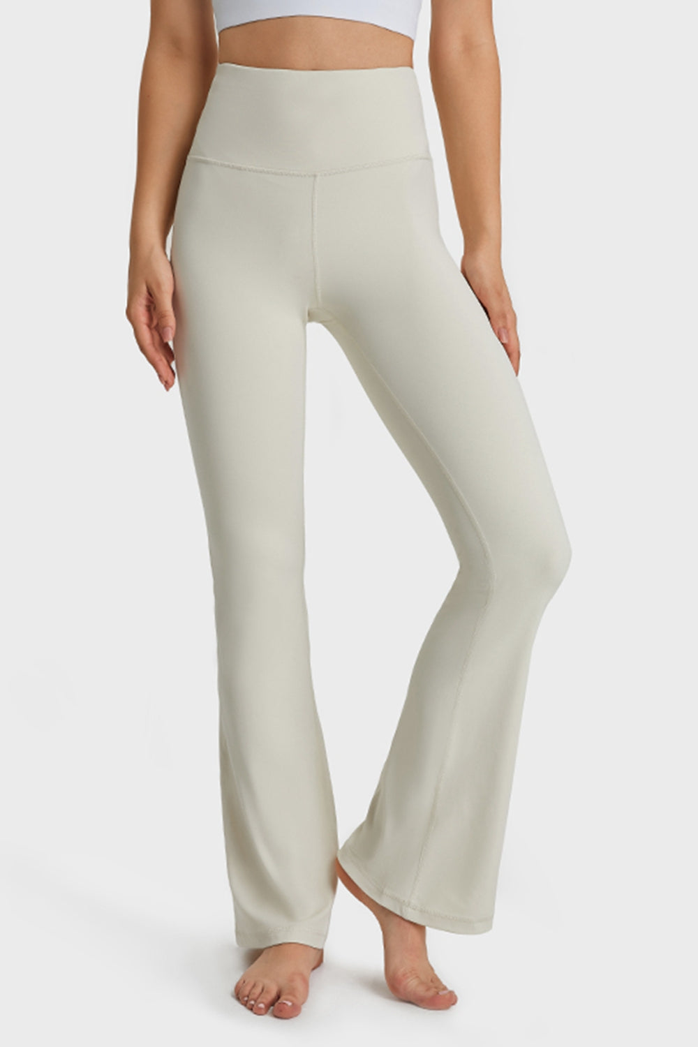 Millennia Elastic Waist Flare Yoga Pants - cas7m