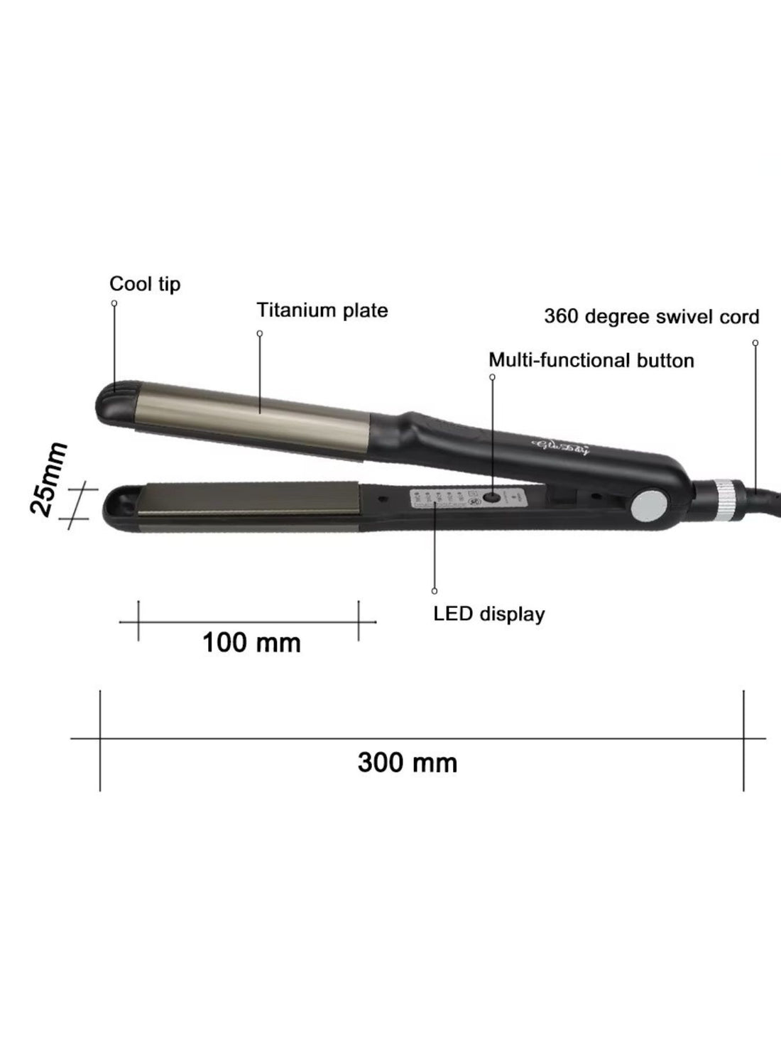 RapidGlow Salon-Quality Hair Straightener - cas7m