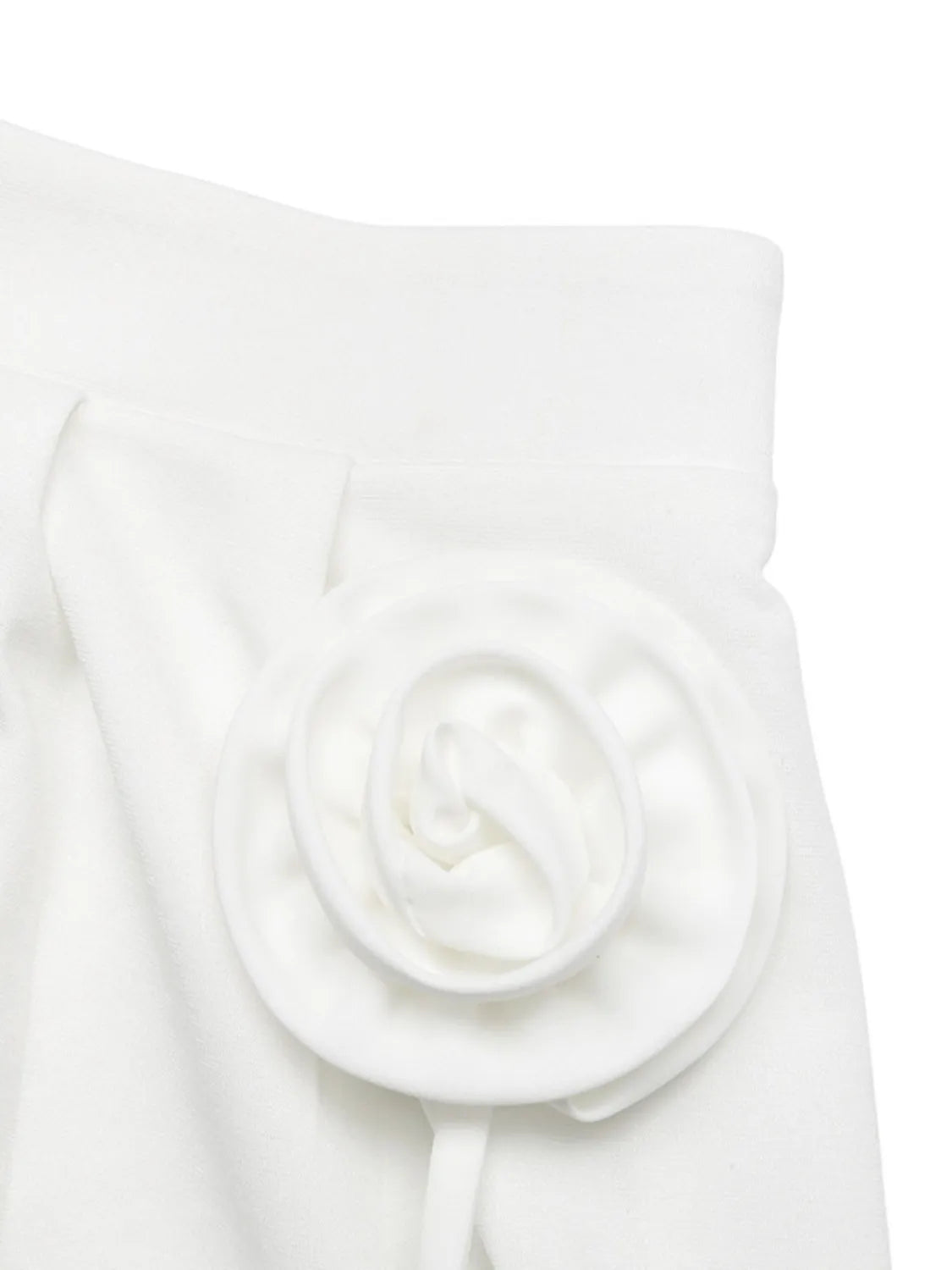 3D Flower Applique High-Waisted Shorts - cas7m
