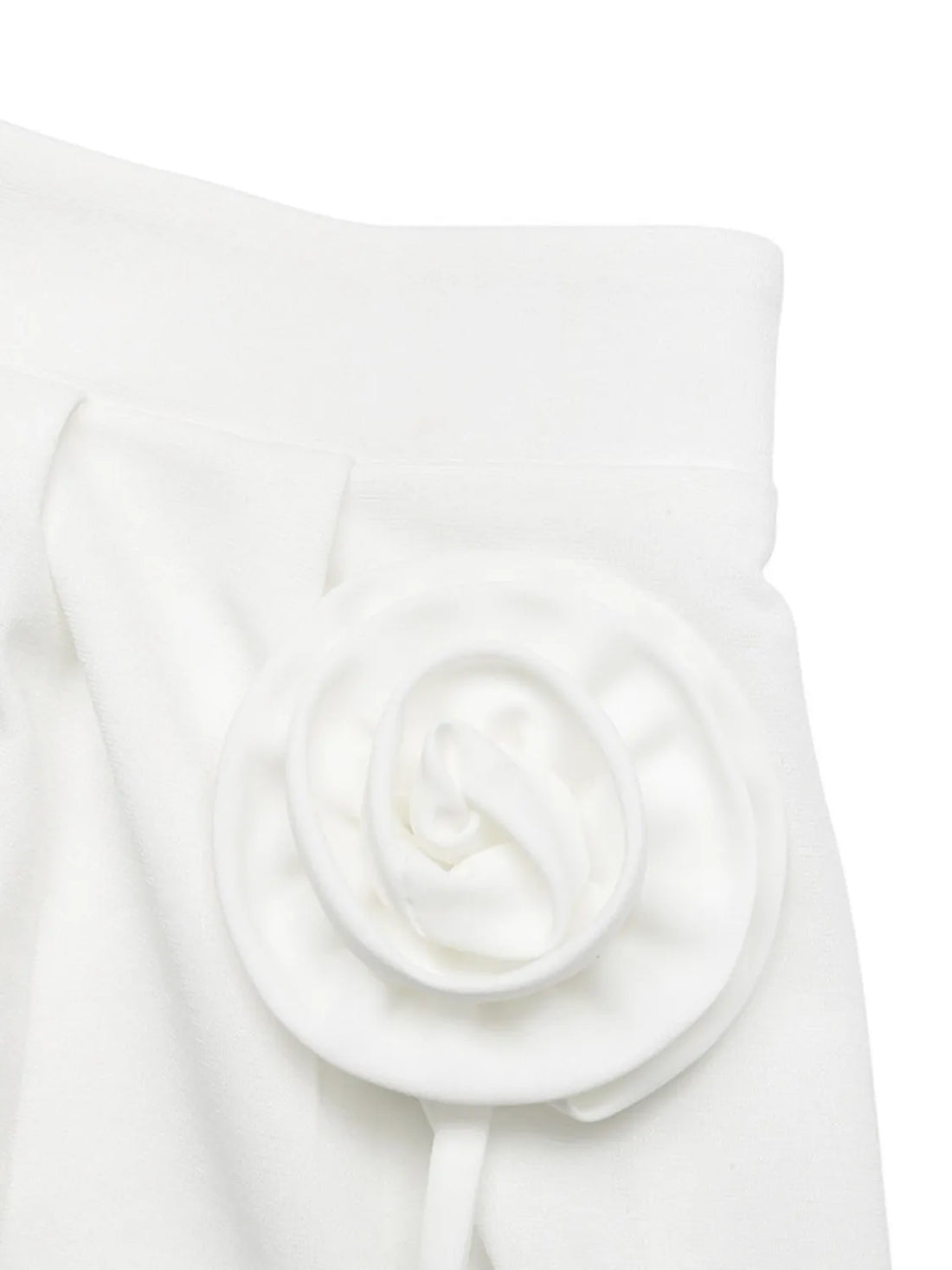 3D Flower Applique High-Waisted Shorts - cas7m