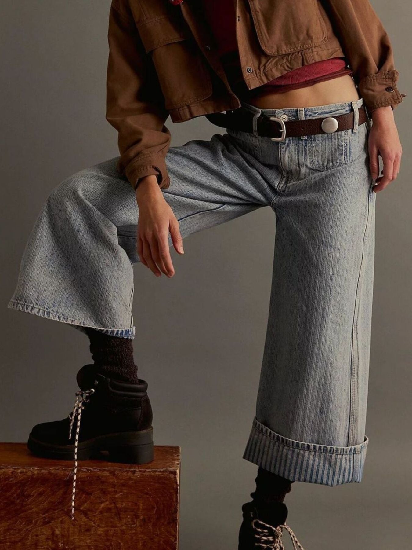 Wide-Leg Cropped Jeans - cas7m