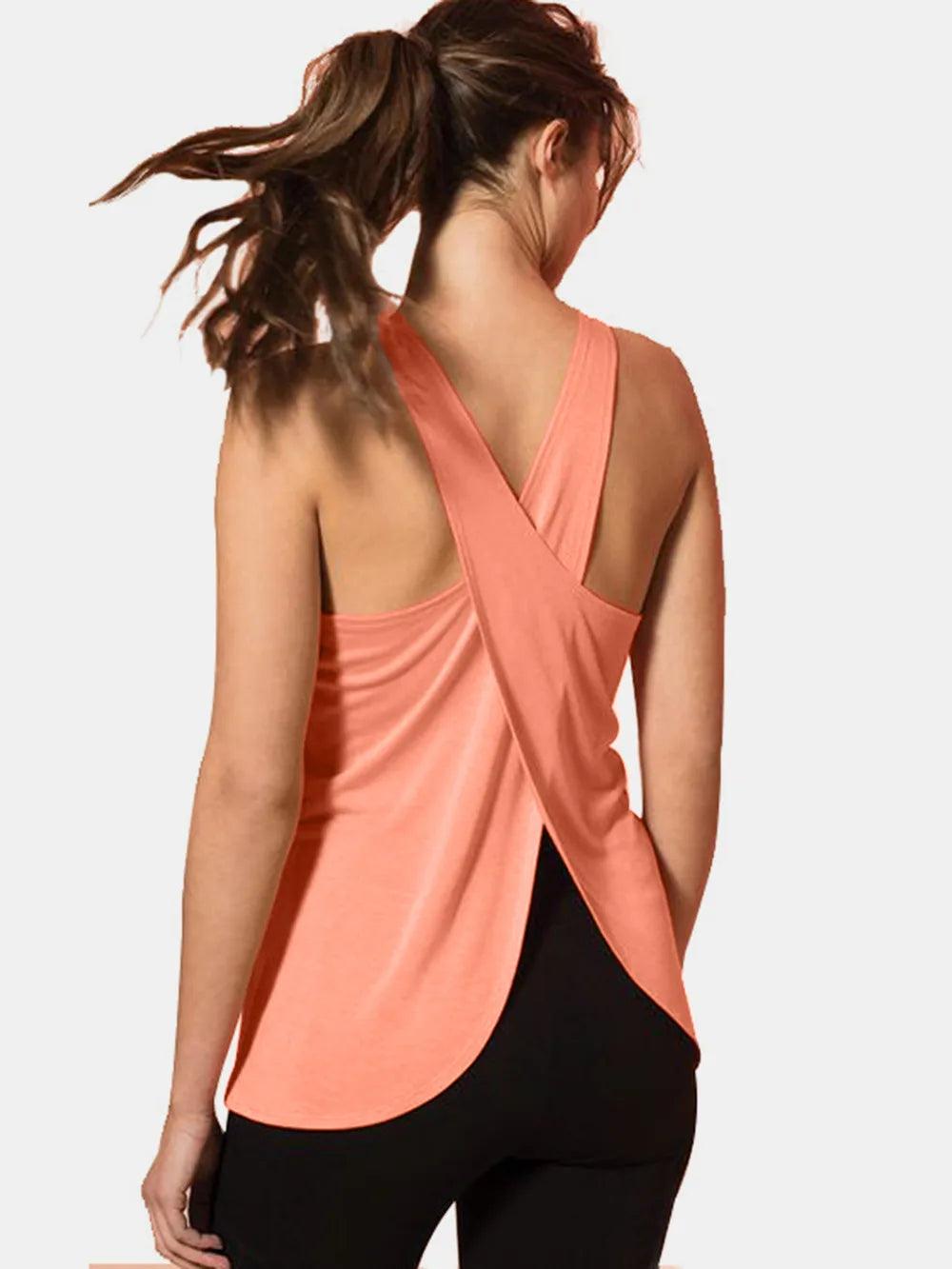 Crisscross Scoop Neck Active Tank - cas7m