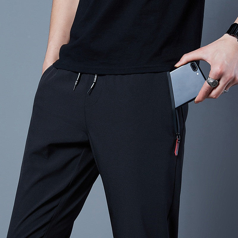Mens Fashion Solid Color Loose Casual Pants - cas7m