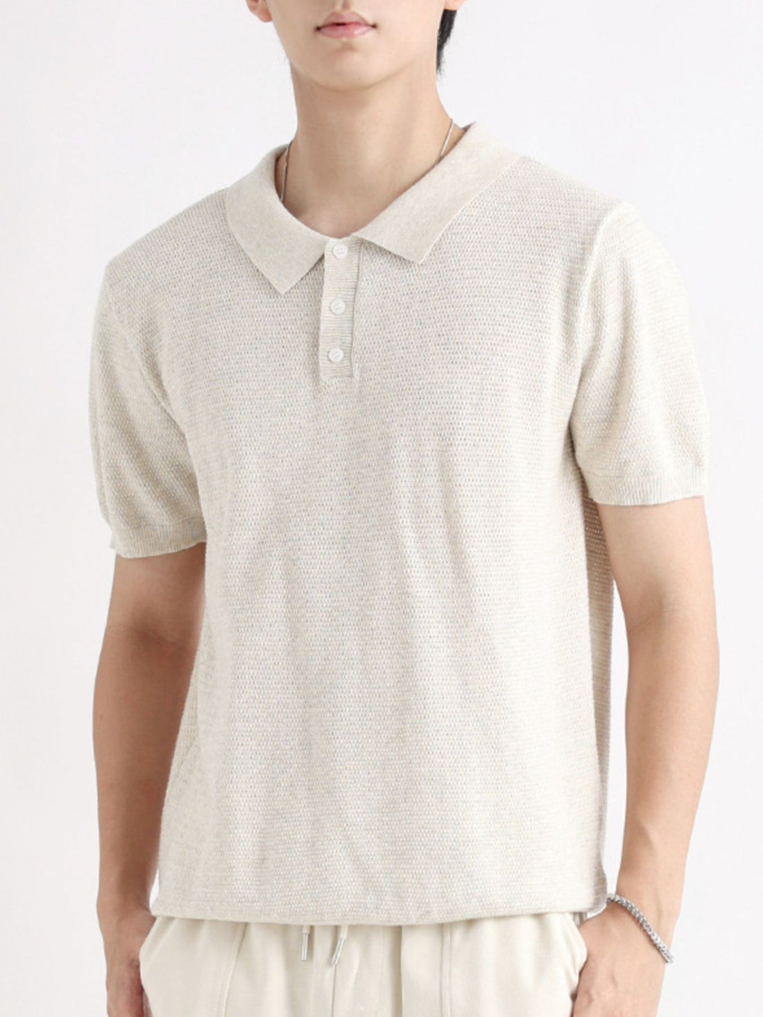Men's Plus Size Button Detail Short Sleeve Polo - cas7m