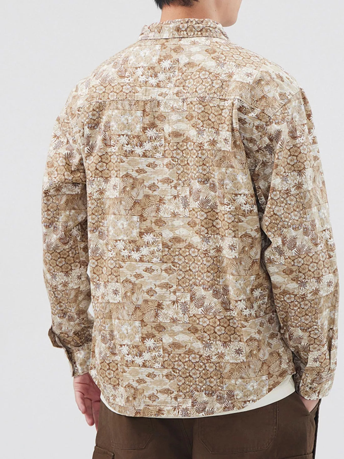 Men's Plus Size Button Up Long Sleeve Shirt - cas7m