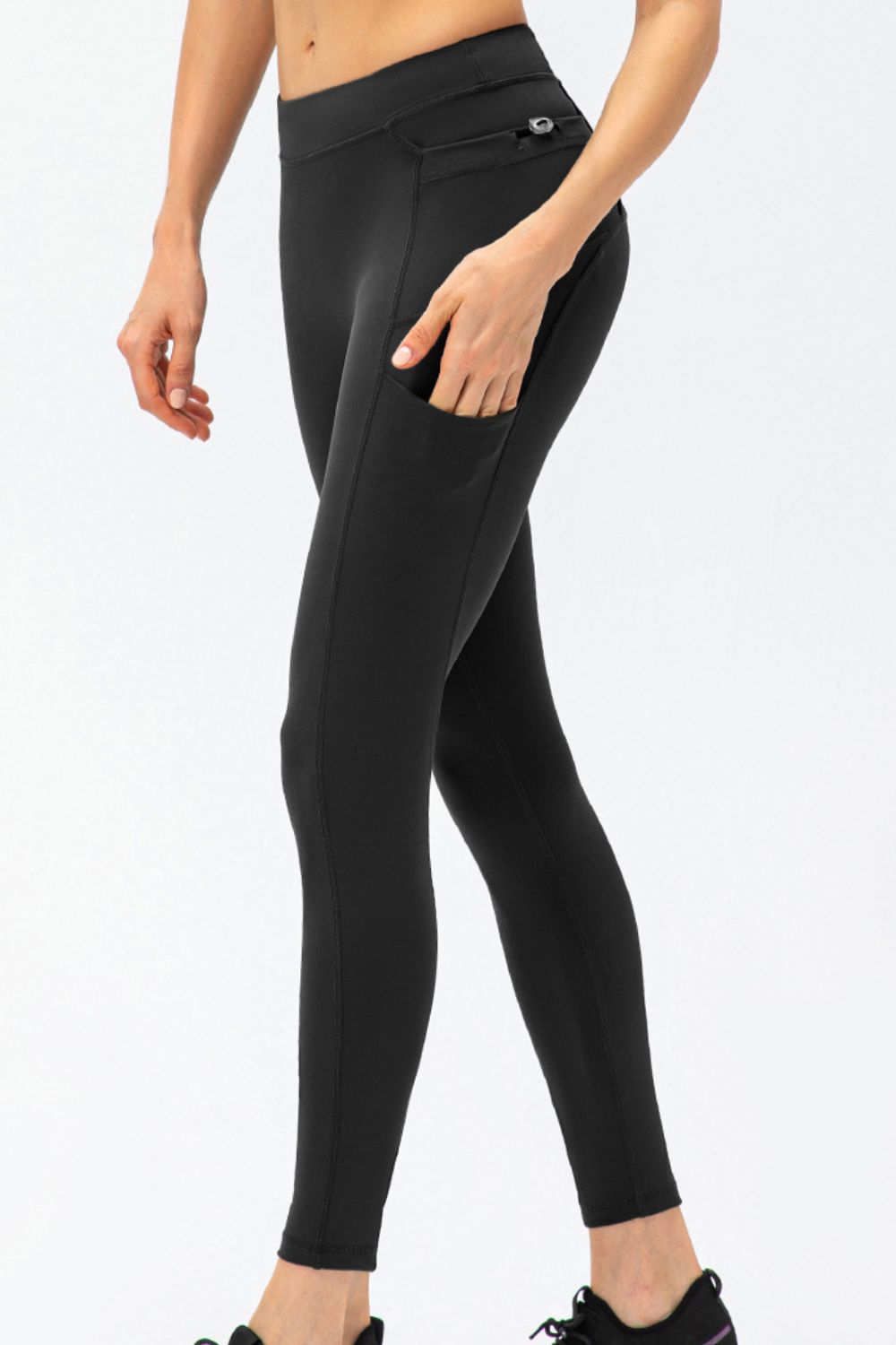 Full Size Slim Fit High Waist Long Sports Pants with Pockets - cas7m