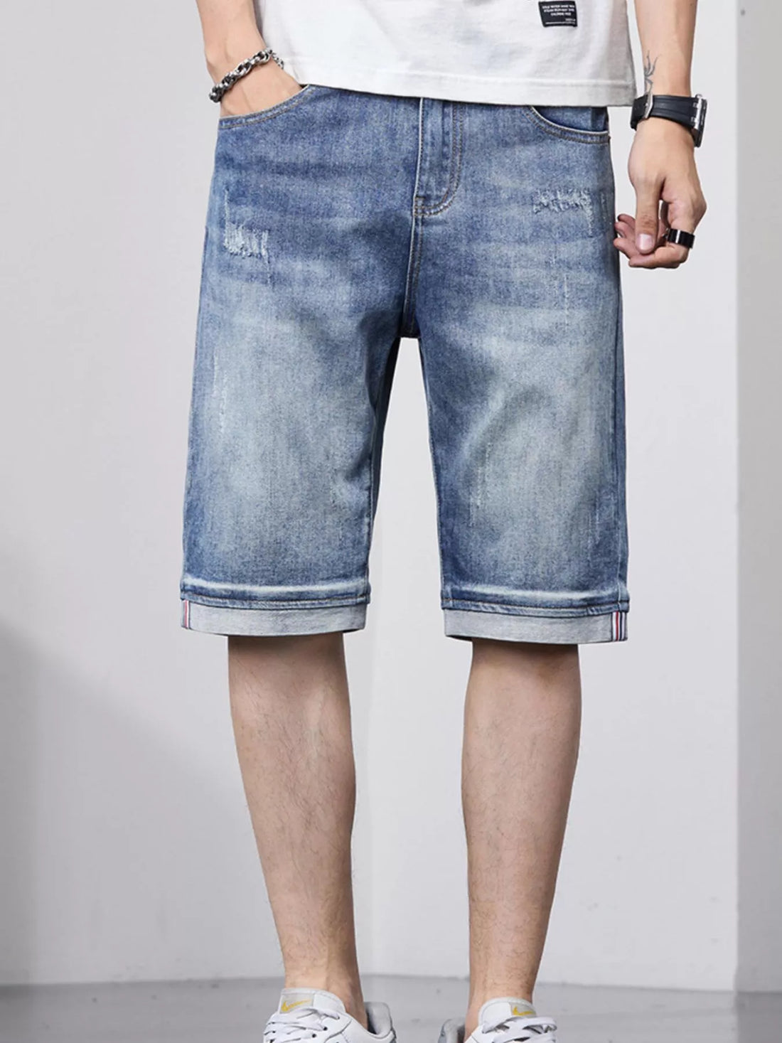Men's Loose Fit Denim Shorts - cas7m