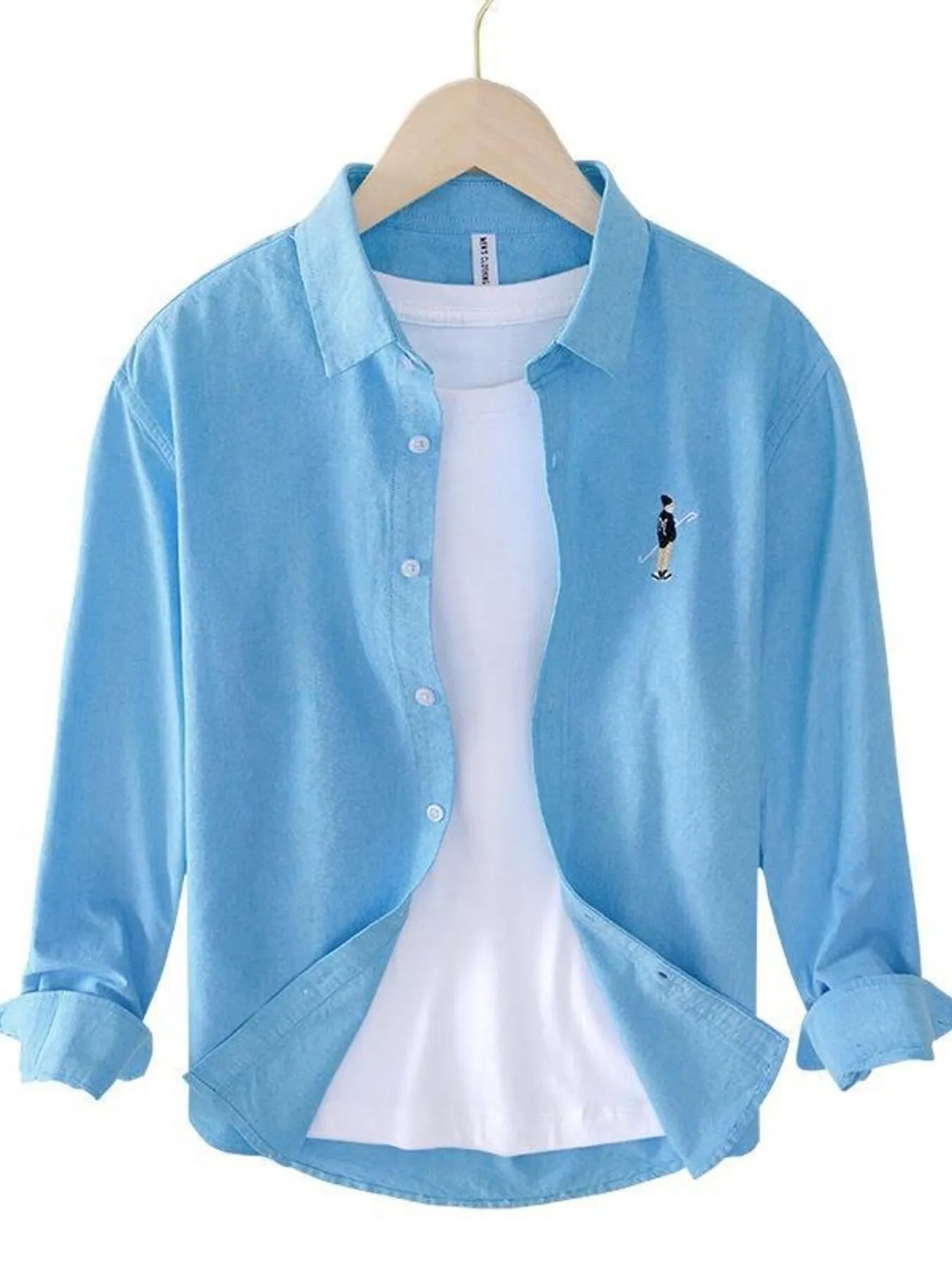 Men's Button Up Long Sleeve Shirt - cas7m