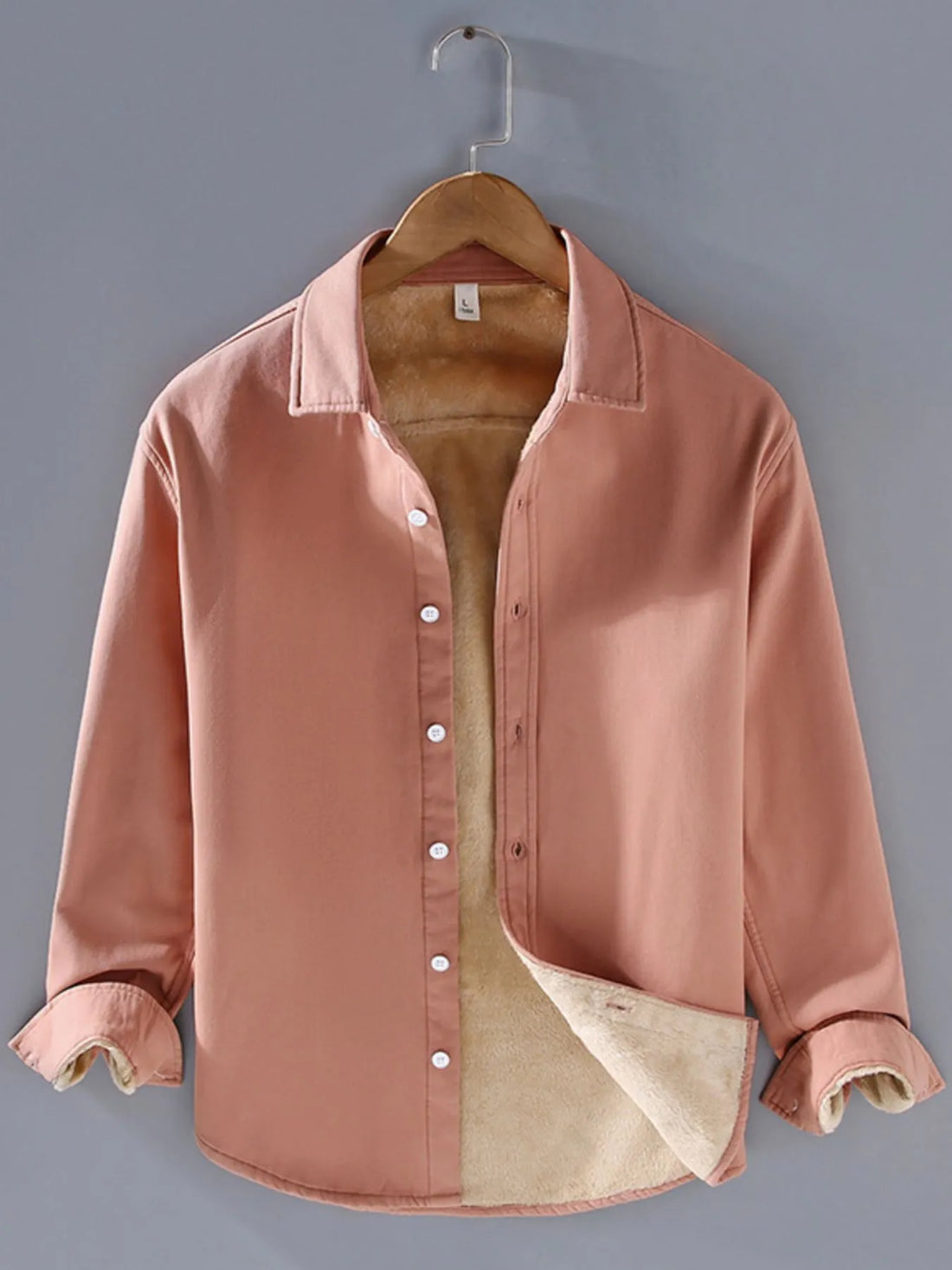 Men's Plus Size Button Up Long Sleeve Shirt - cas7m