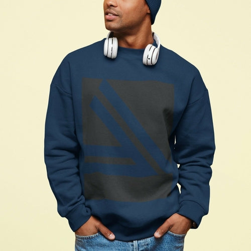 Men's Double Slanted Logo Crewneck Sweatshirt - cas7m