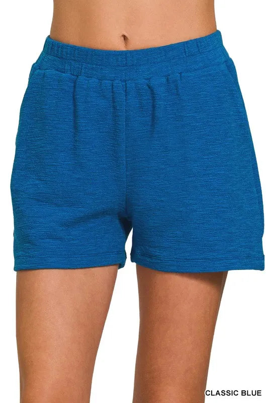 Zenana Cotton Slub Shorts - cas7m