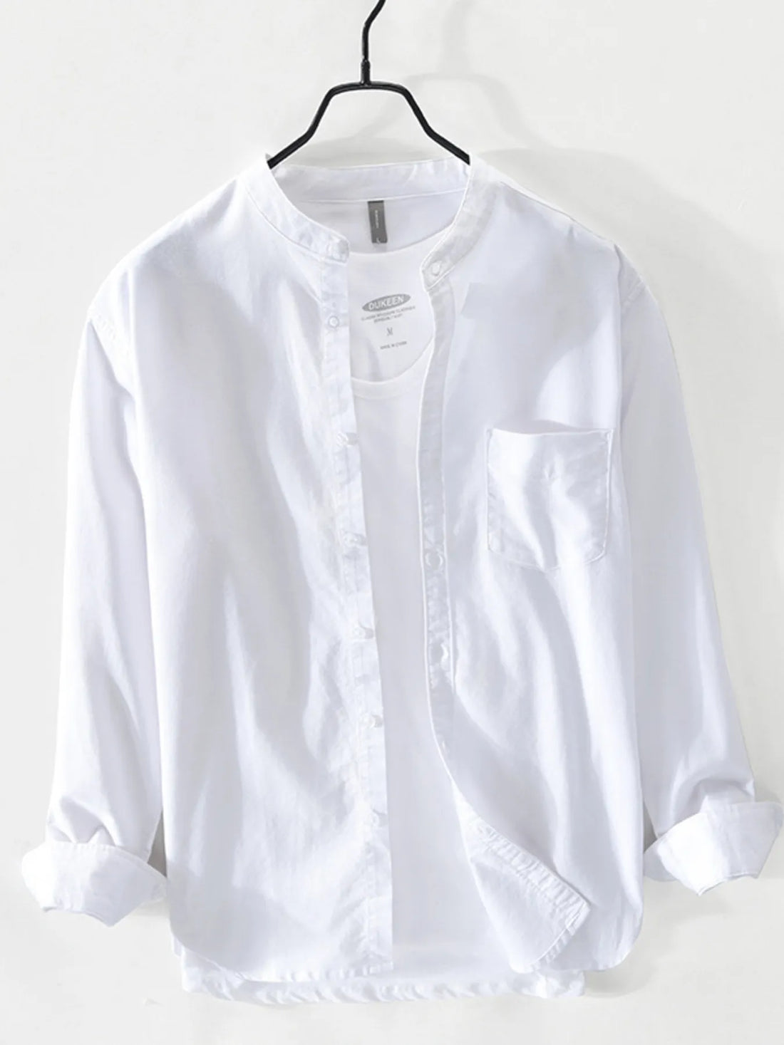 Men's Plus Size Button Up Long Sleeve Shirt - cas7m