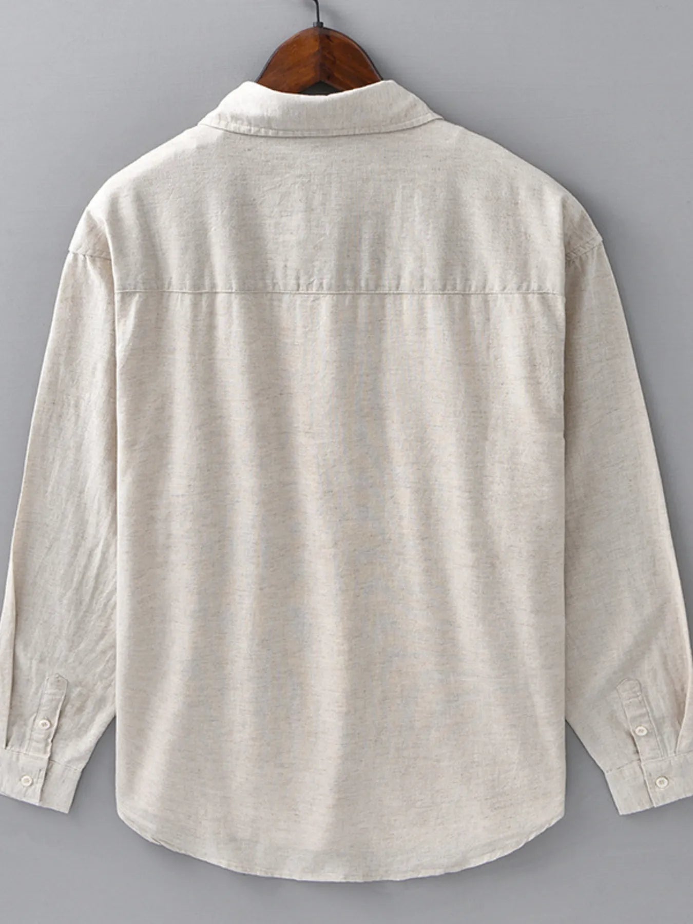 Men's Plus Size Button Up Long Sleeve Shirt - cas7m