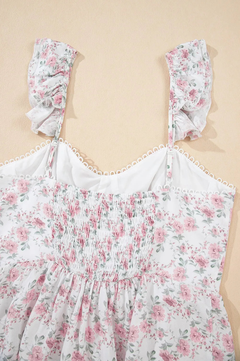 Floral Flutter Peplum Tank Top - cas7m