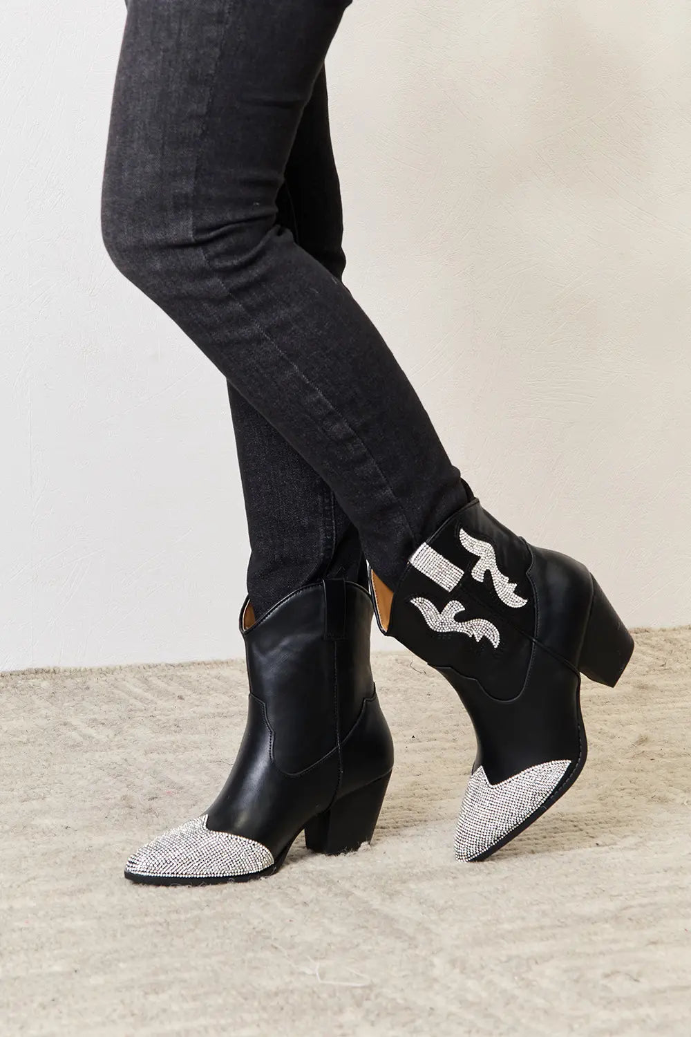 East Lion Corp Rhinestone Pointed  Boots - cas7m
