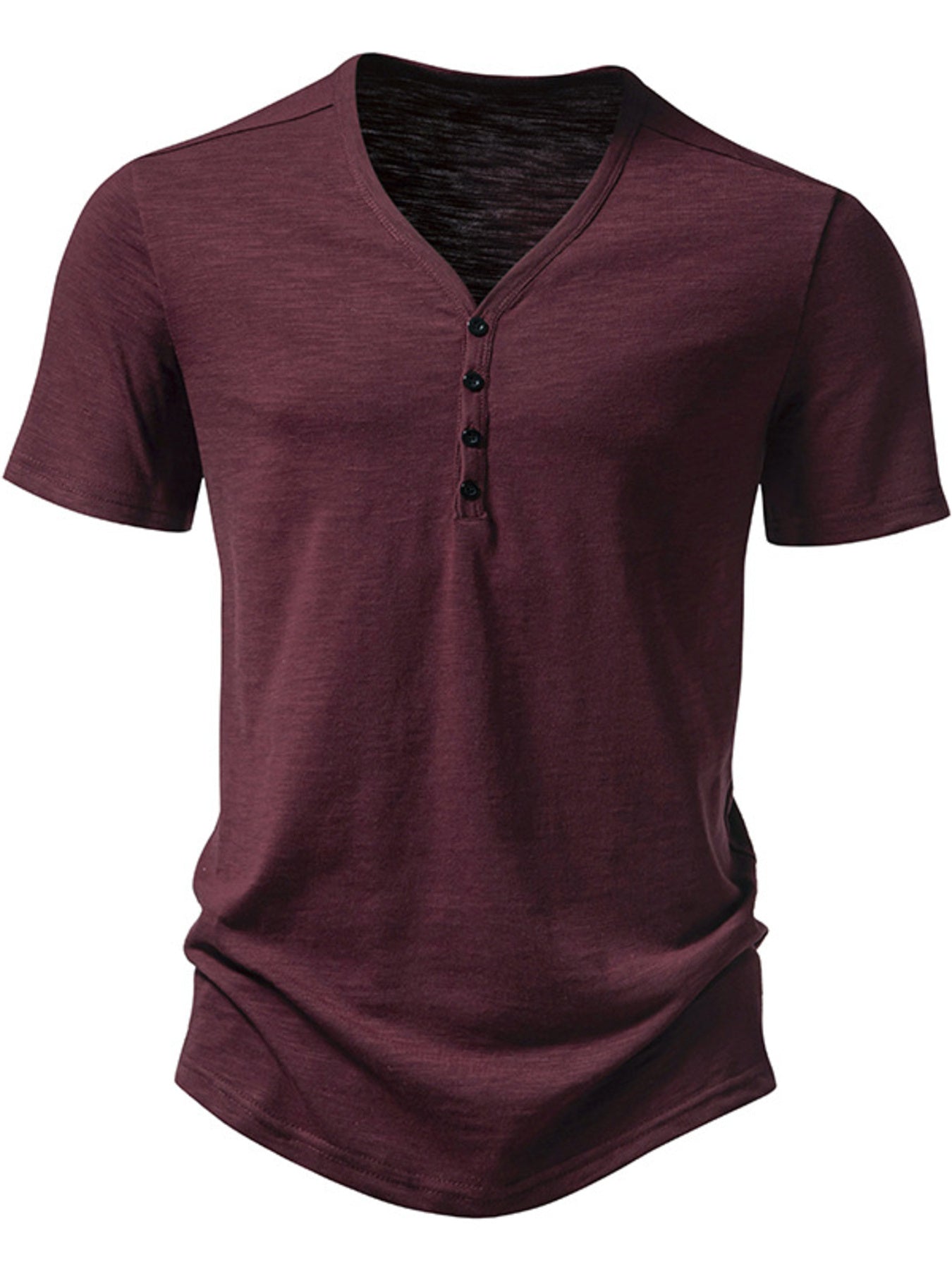 Men's Casual Button Detail T-Shirt - cas7m