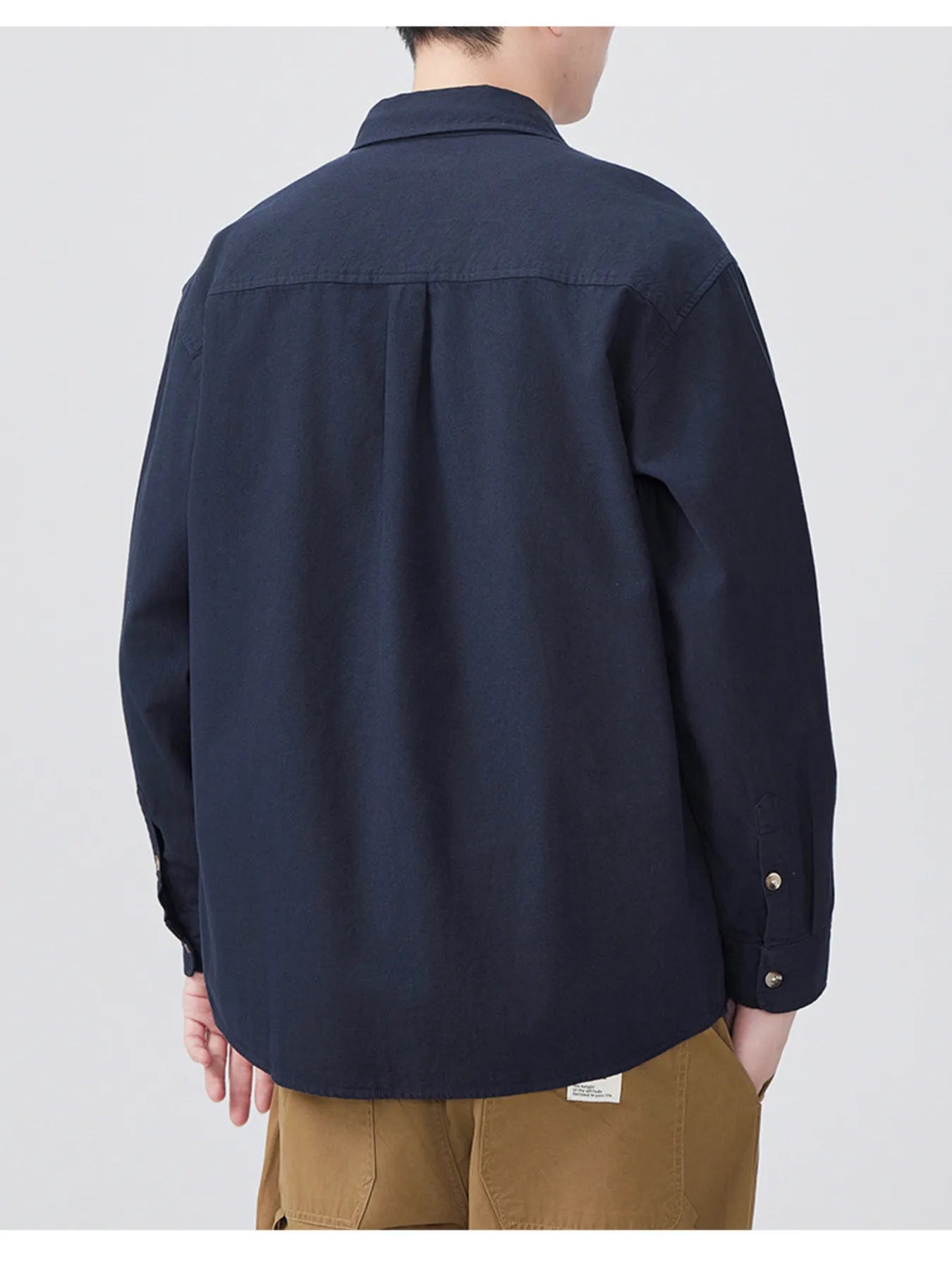 Men's Plus Size Button Up Long Sleeve Shirt - cas7m