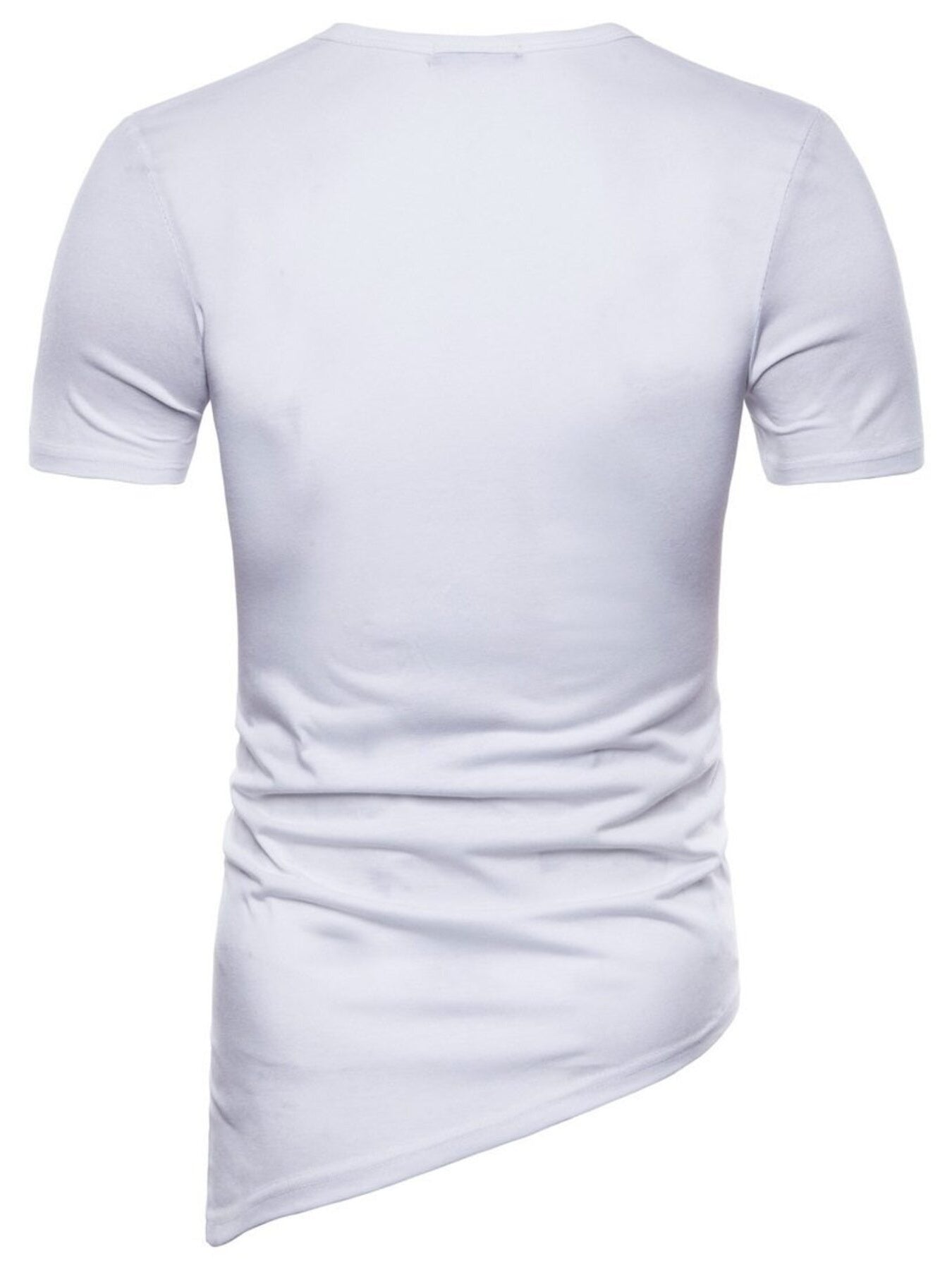 Men's Lace-Up Asymmetric Hem T-Shirt - cas7m