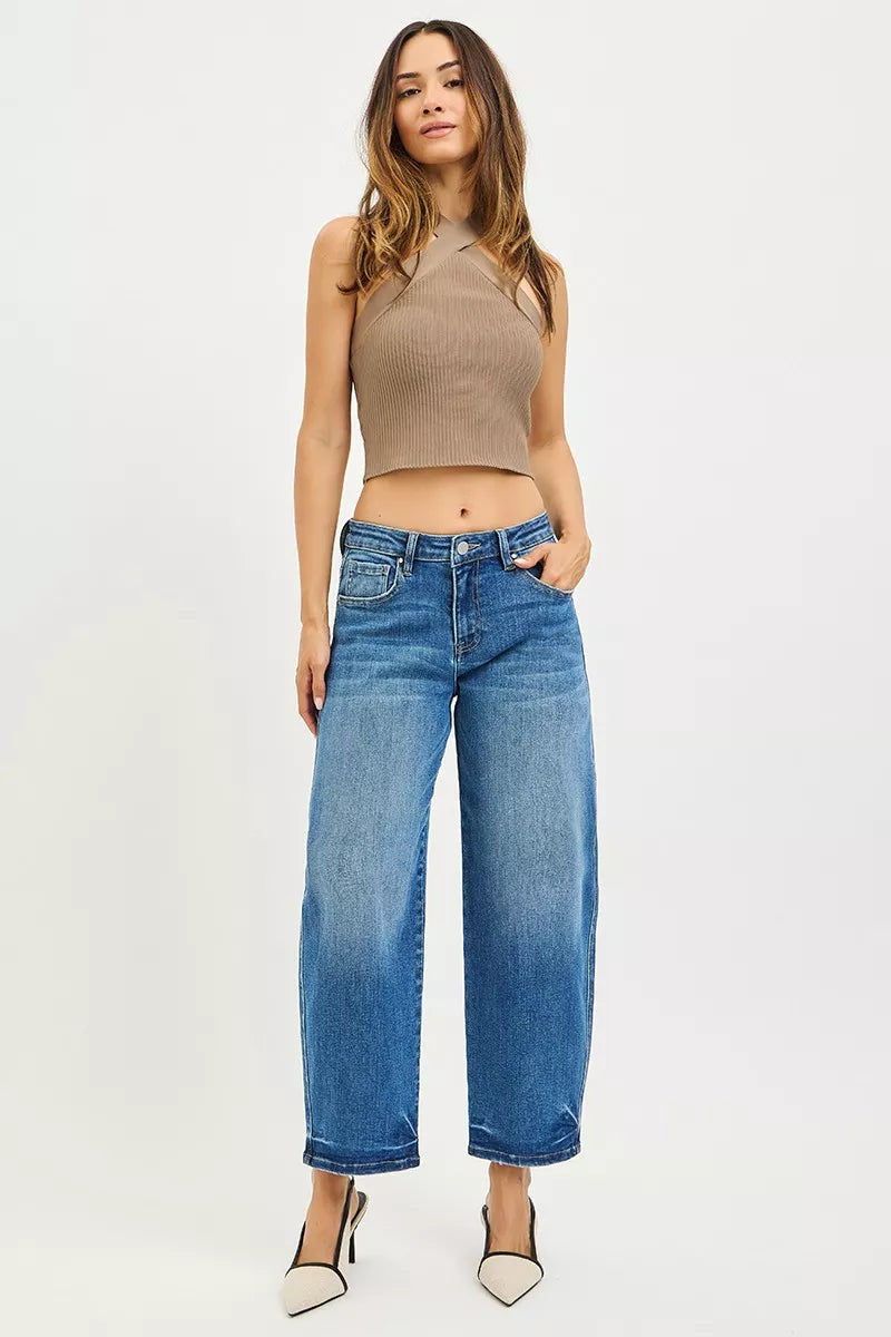 RISEN Slouchy Cropped Barrel Jeans - cas7m