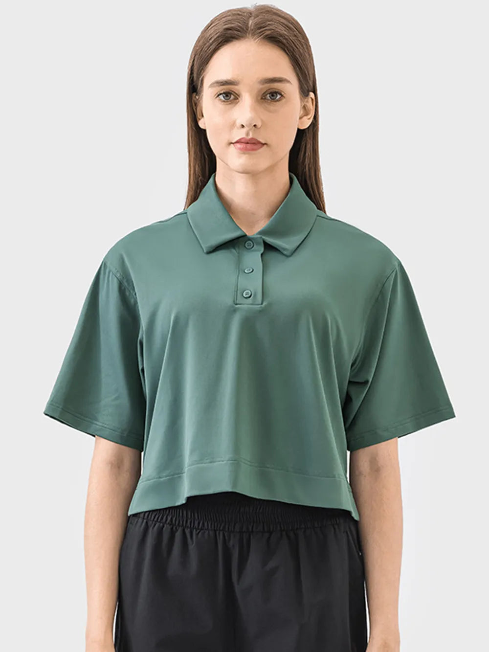 Millennia Half Button Short Sleeve Active T-Shirt - cas7m