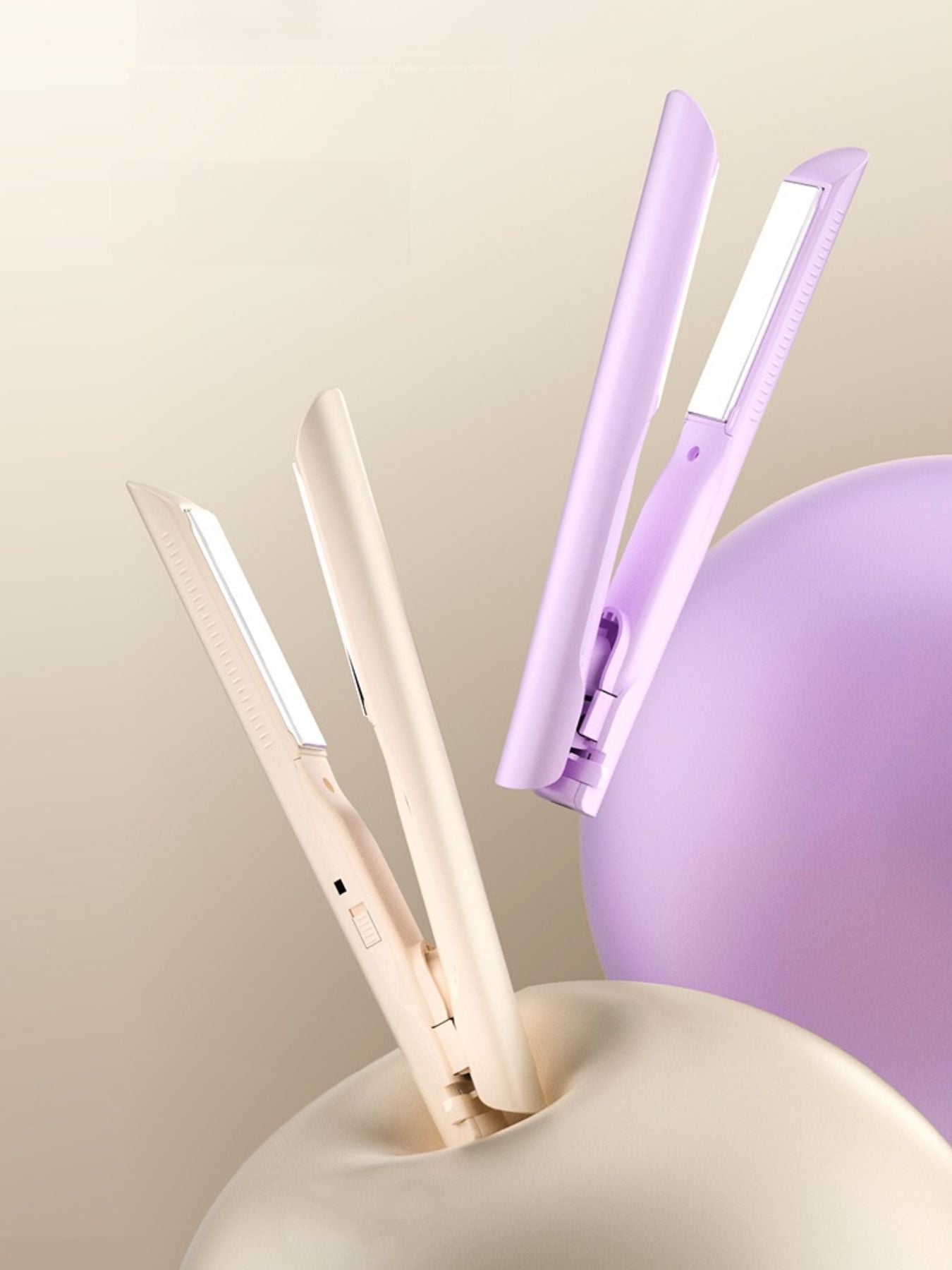 Portable 2-in-1 Anti-Scald Curling & Straightening Iron - cas7m