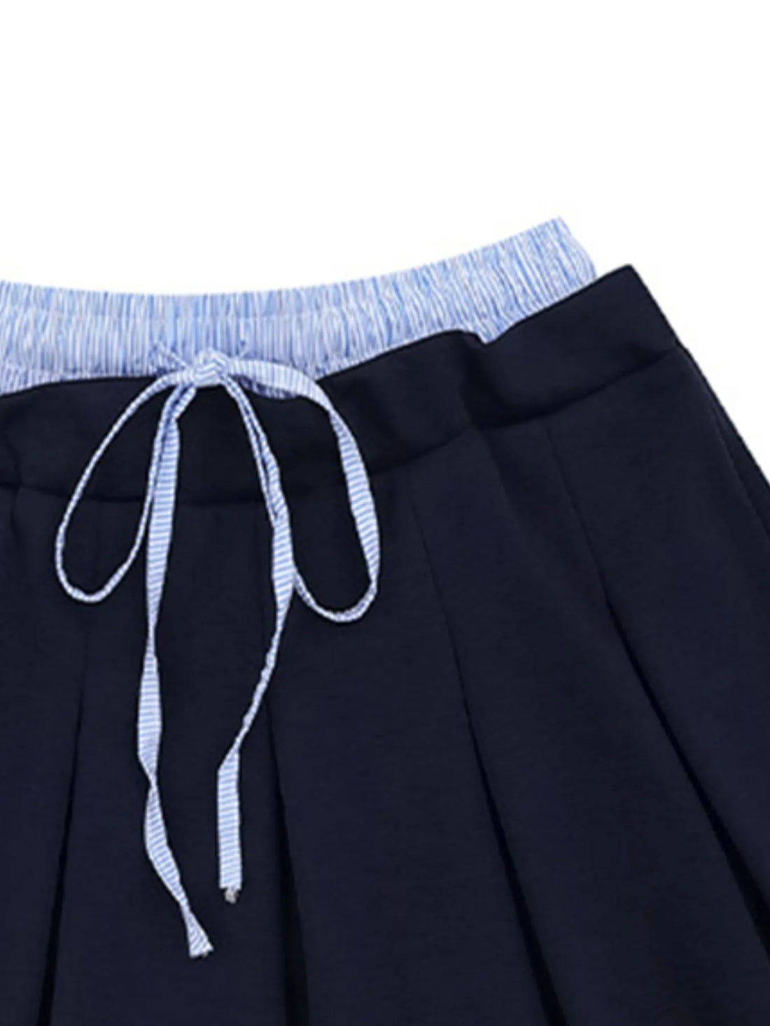 Drawstring Pleated Mini Skirt - cas7m