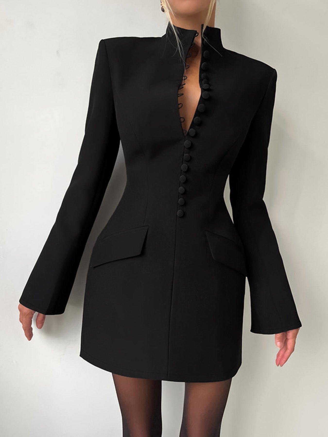 Button-Down Blazer Dress - cas7m