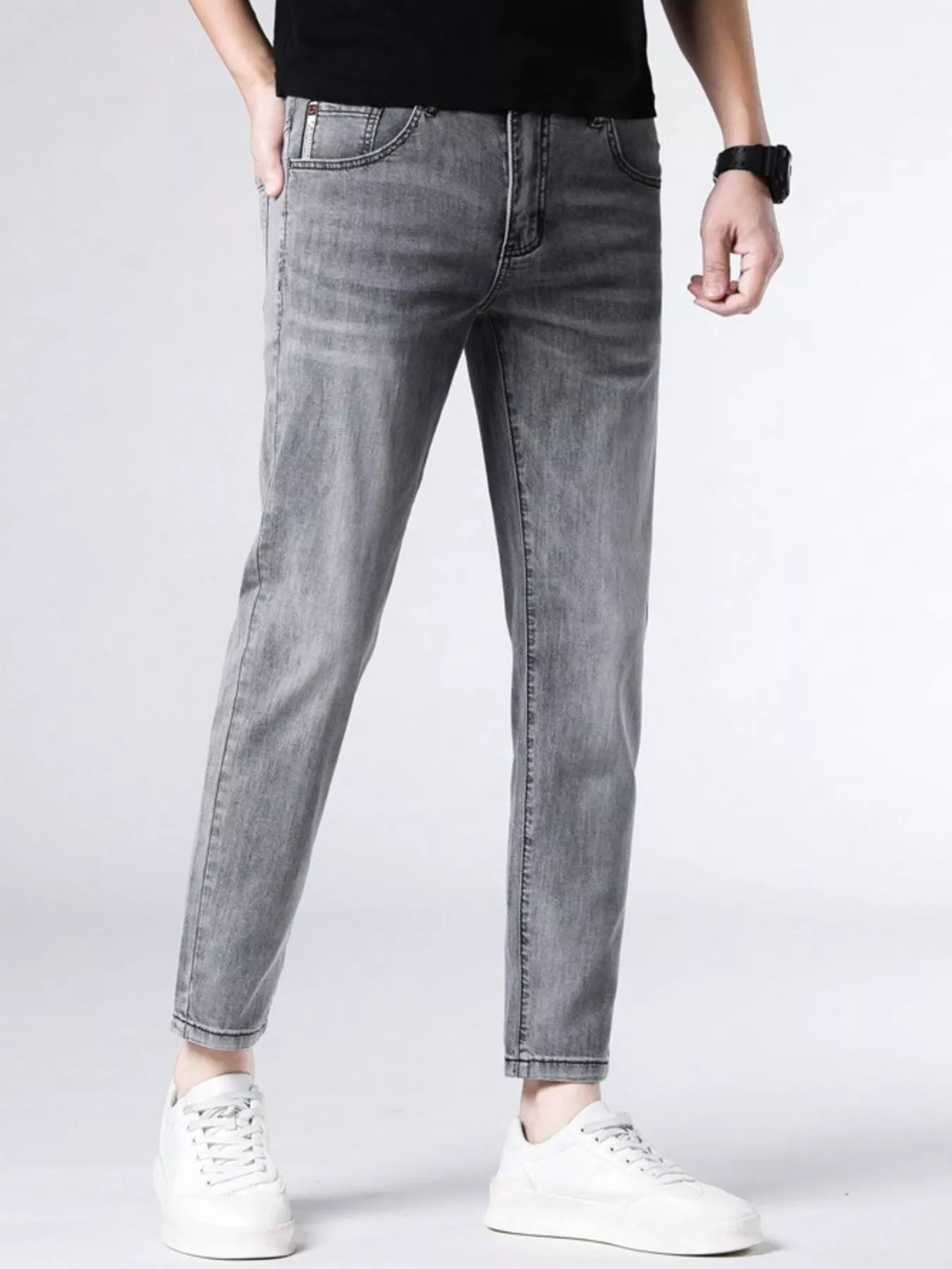 Men's Washed Slim Fit Jeans - cas7m