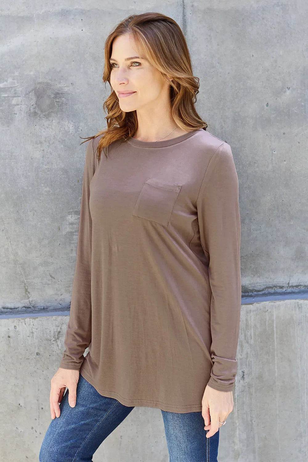 Basic Bae Full Size Round Neck Long Sleeve Top - cas7m
