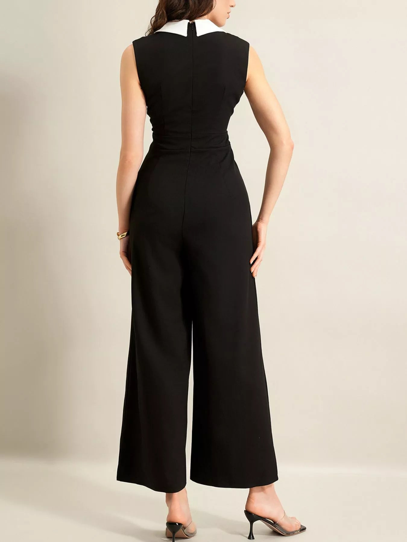 Sleeveless Wide Leg Jumpsuit - cas7m
