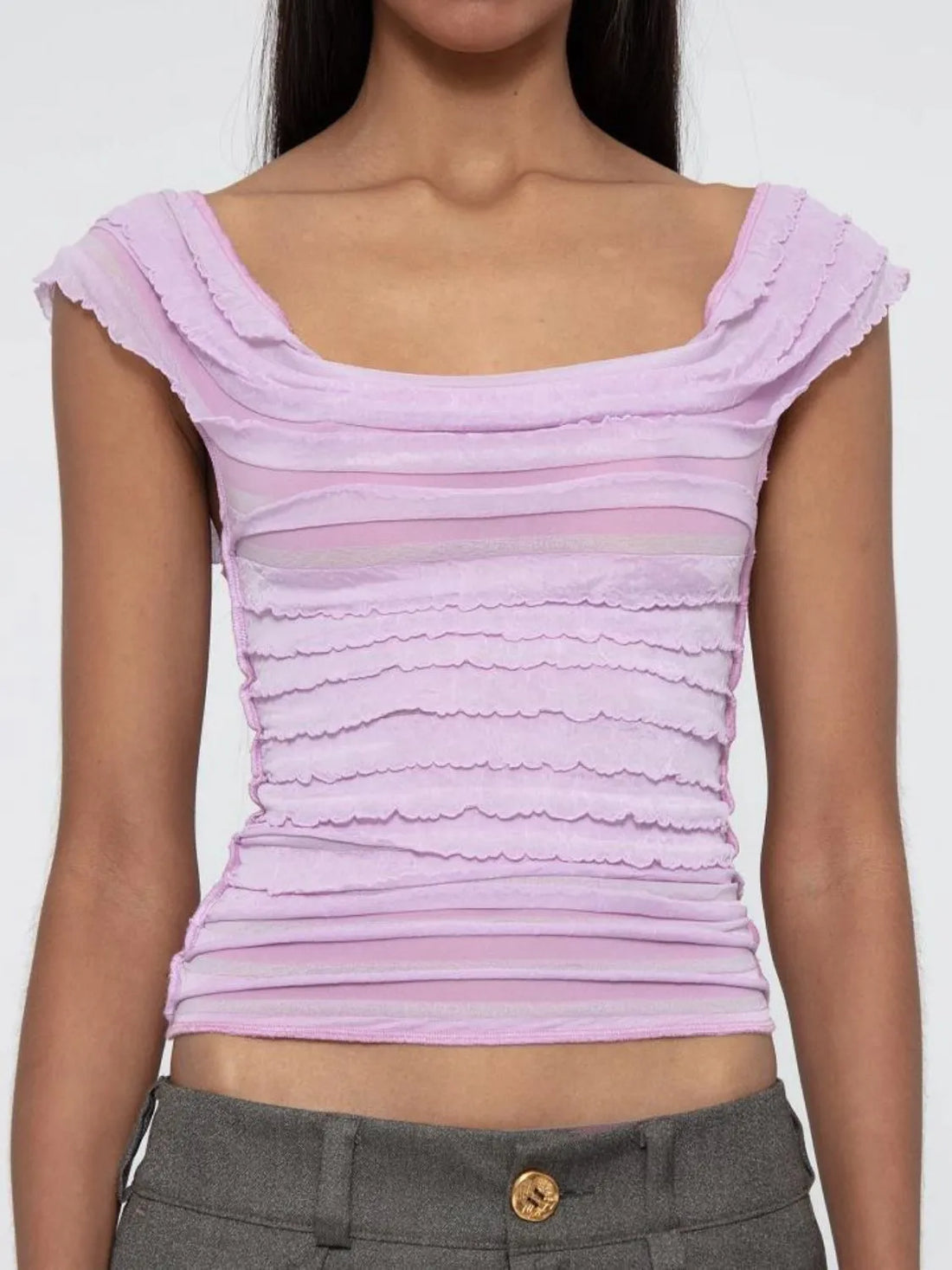 Ruched Solid Tank - cas7m