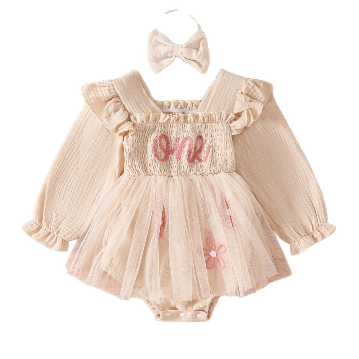 Girls Birthday Romper Short Crawling Outfit Or Dress - cas7m