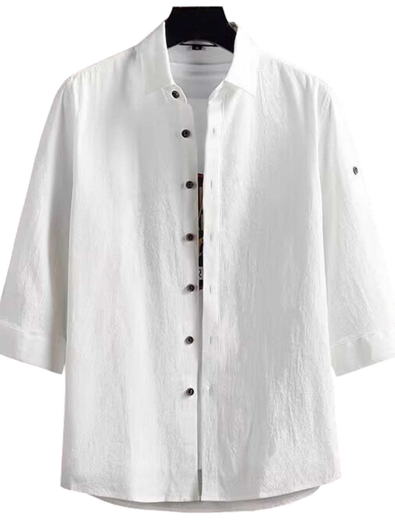 Men's Plus Size Casual Button-Down Shirt - cas7m