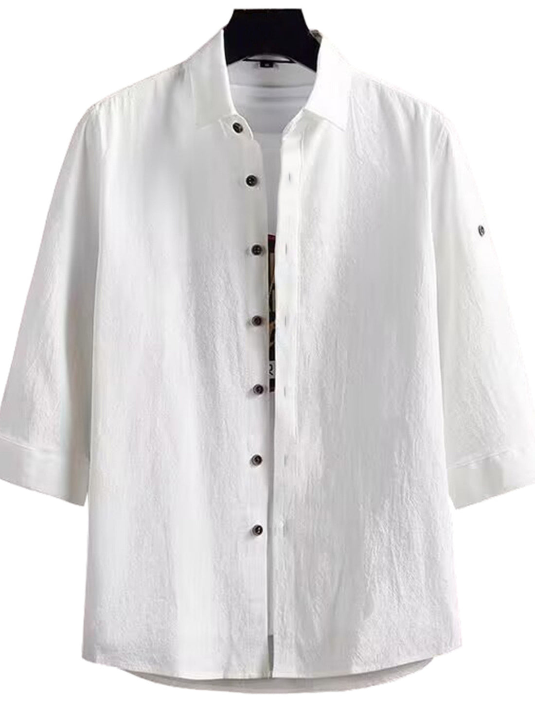 Men's Plus Size Casual Button-Down Shirt - cas7m