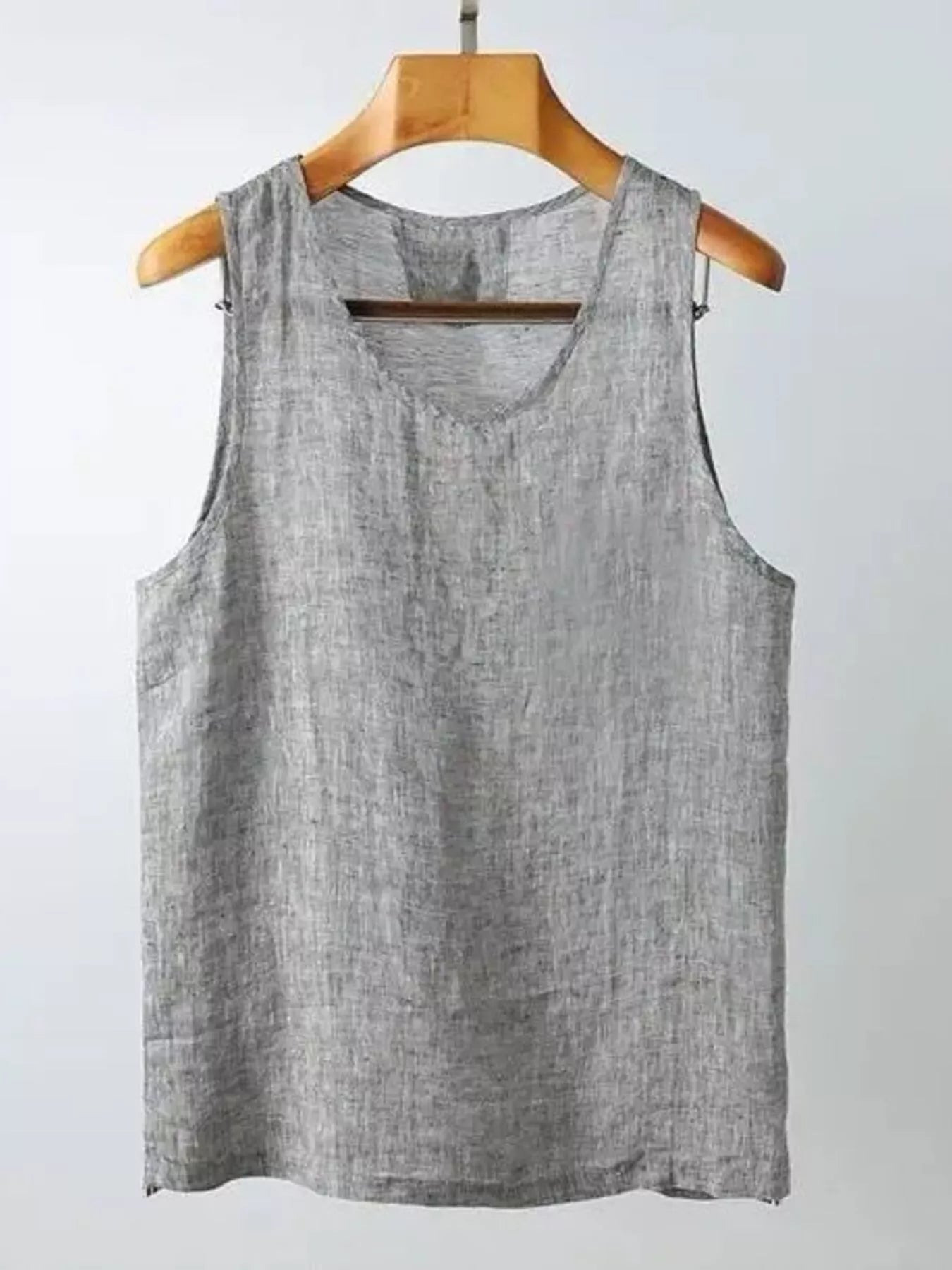 Men's Plus Size Round Neck Tank - cas7m