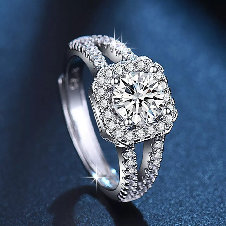 1 Carat Moissanite 925 Sterling Silver Ring - cas7m