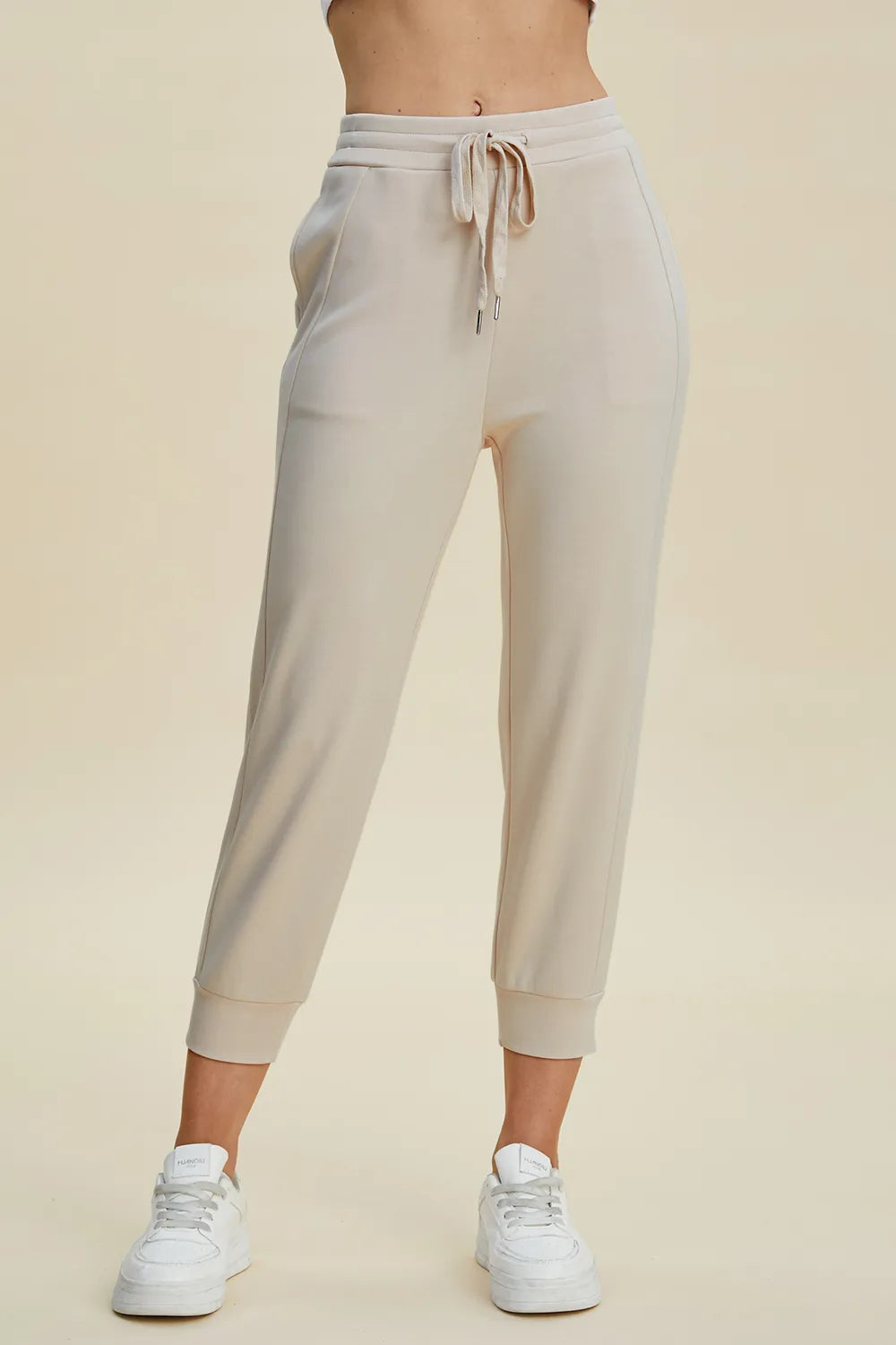 Basic Bae Full Size Air Scuba Drawstring High Waist Cropped Pants - cas7m